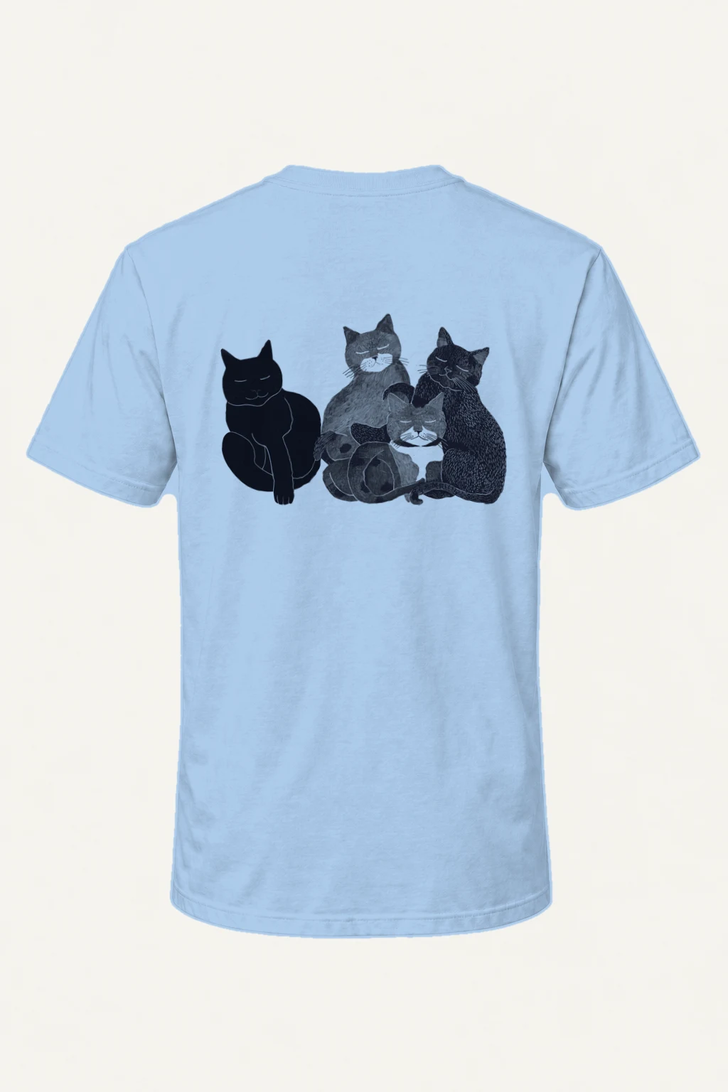 "Four Resting Cats" Heavyweight Unisex Crewneck T-shirt | Gildan 5000