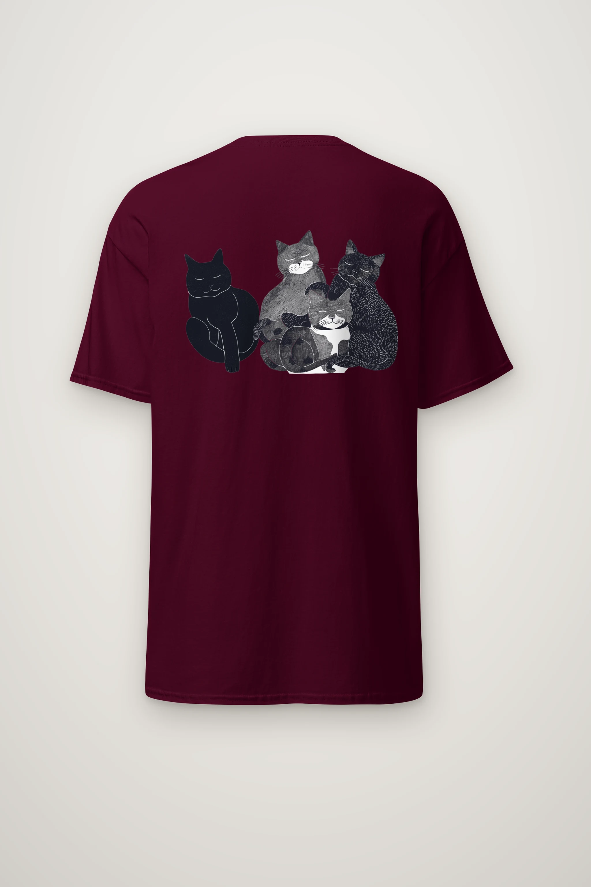 "Four Resting Cats" Heavyweight Unisex Crewneck T-shirt