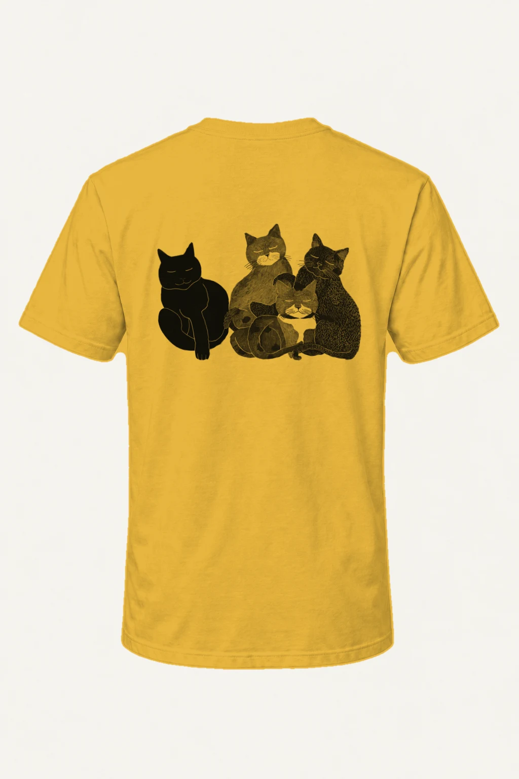 "Four Resting Cats" Heavyweight Unisex Crewneck T-shirt | Gildan 5000