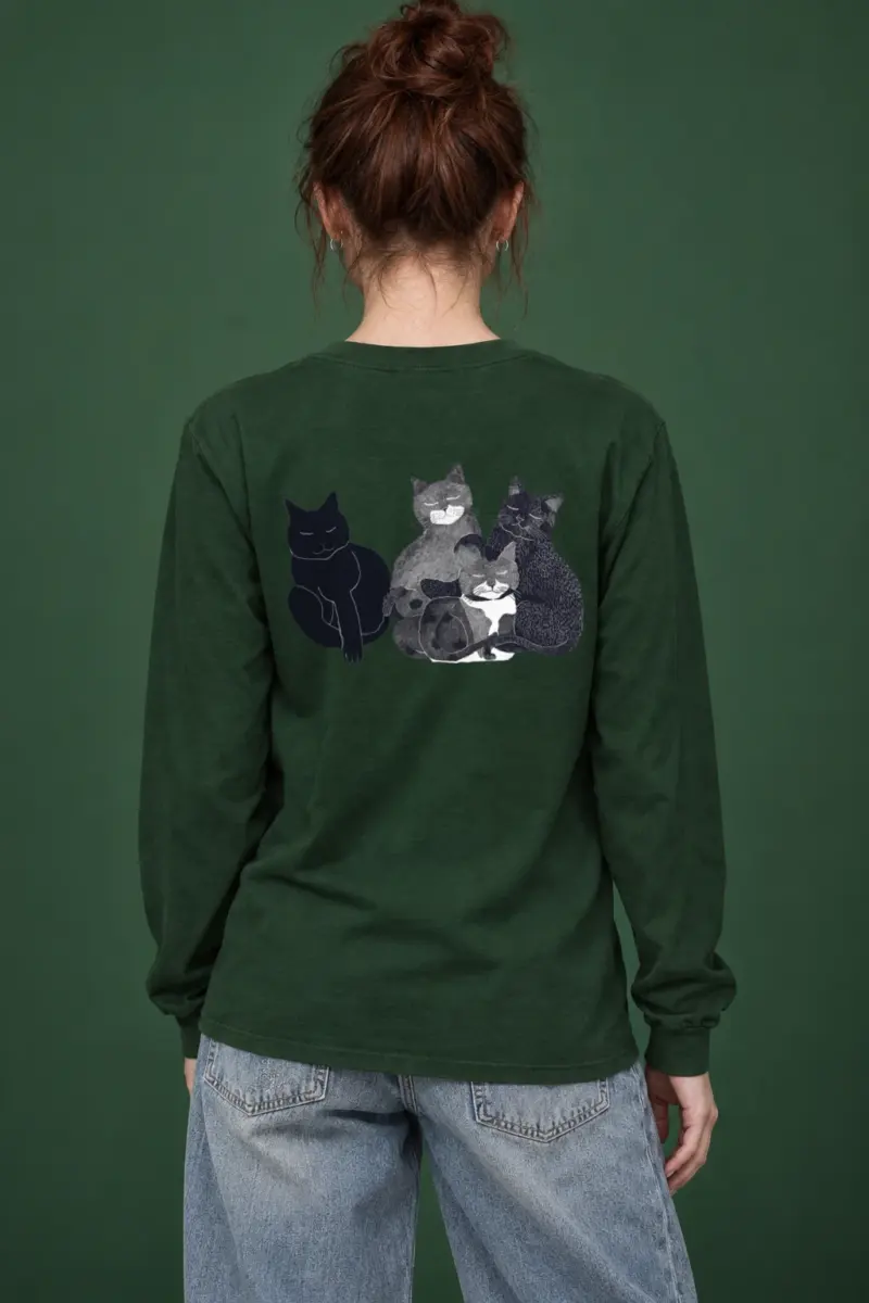 "Four Resting Cats" Unisex Longsleeve T-shirt