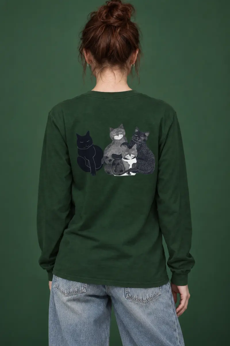 "Four Resting Cats" Unisex Longsleeve T-shirt