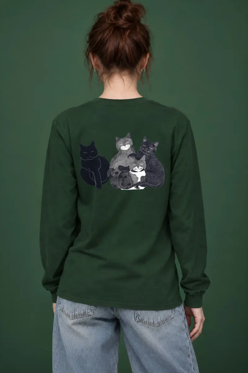 "Four Resting Cats" Unisex Longsleeve T-shirt