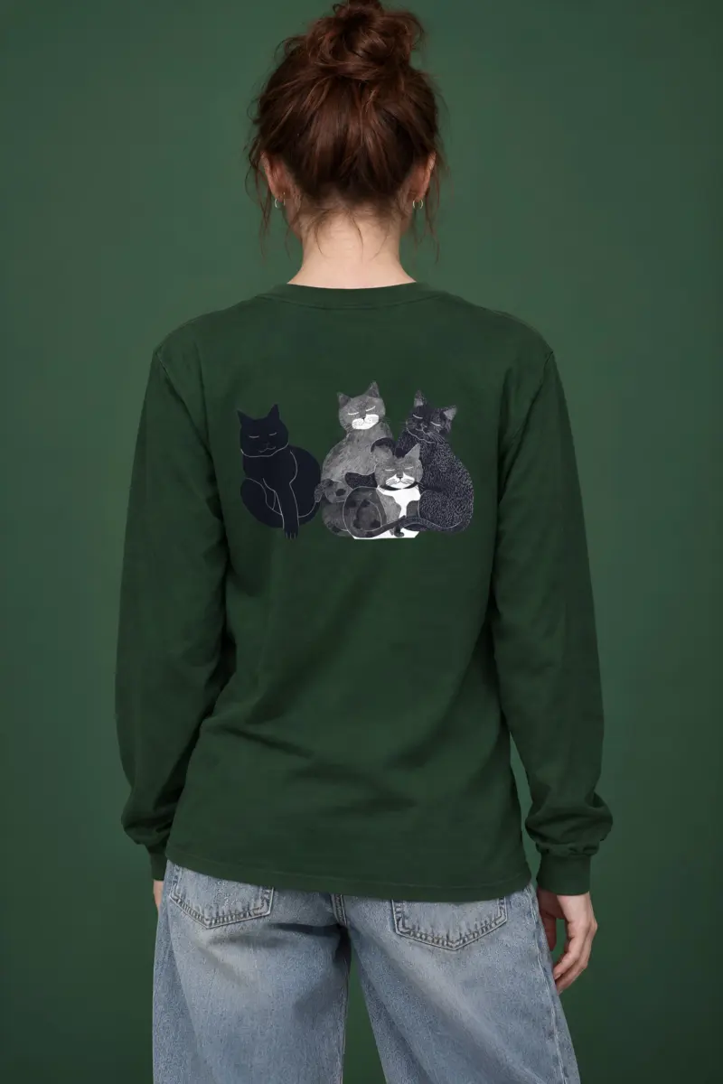 "Four Resting Cats" Unisex Longsleeve T-shirt