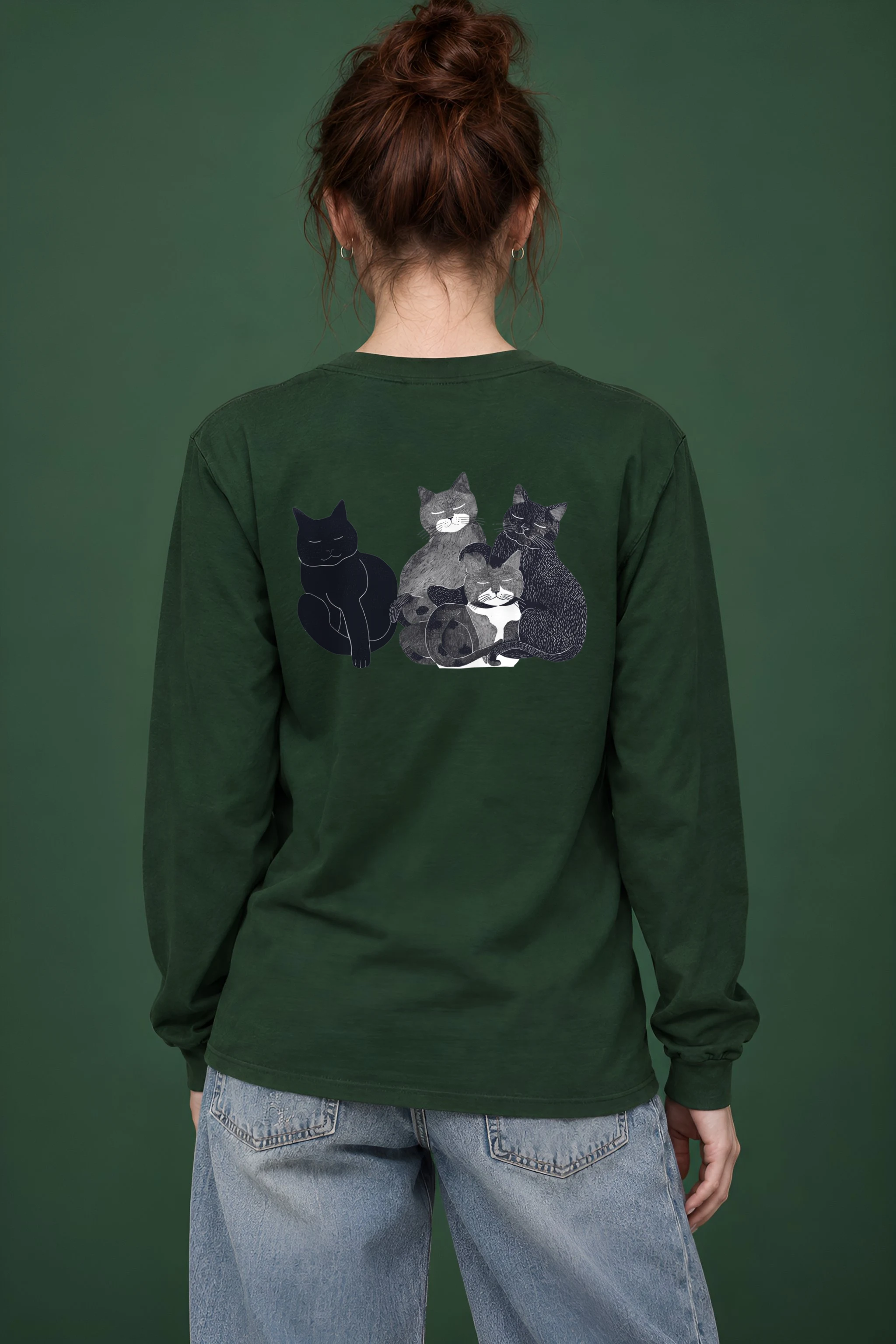 "Four Resting Cats" Unisex Longsleeve T-shirt