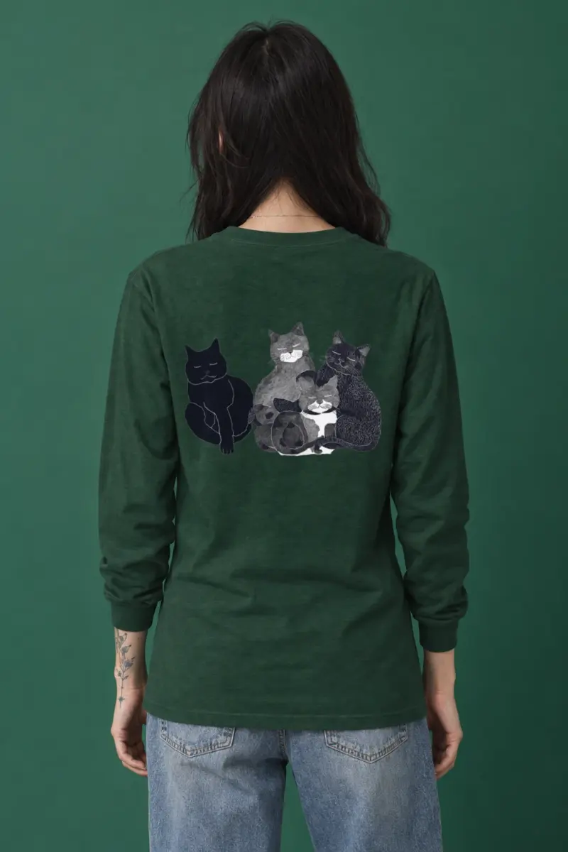 "Four Resting Cats" Unisex Longsleeve T-shirt