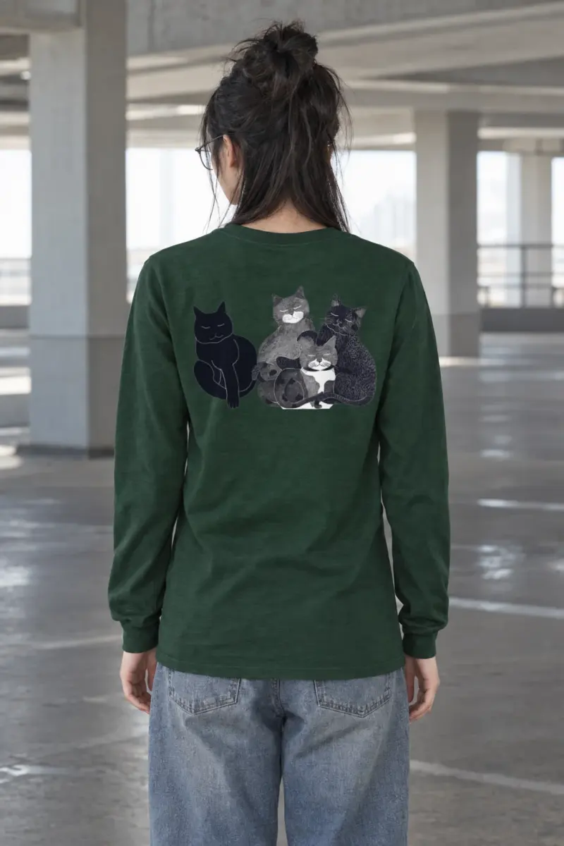 "Four Resting Cats" Unisex Longsleeve T-shirt