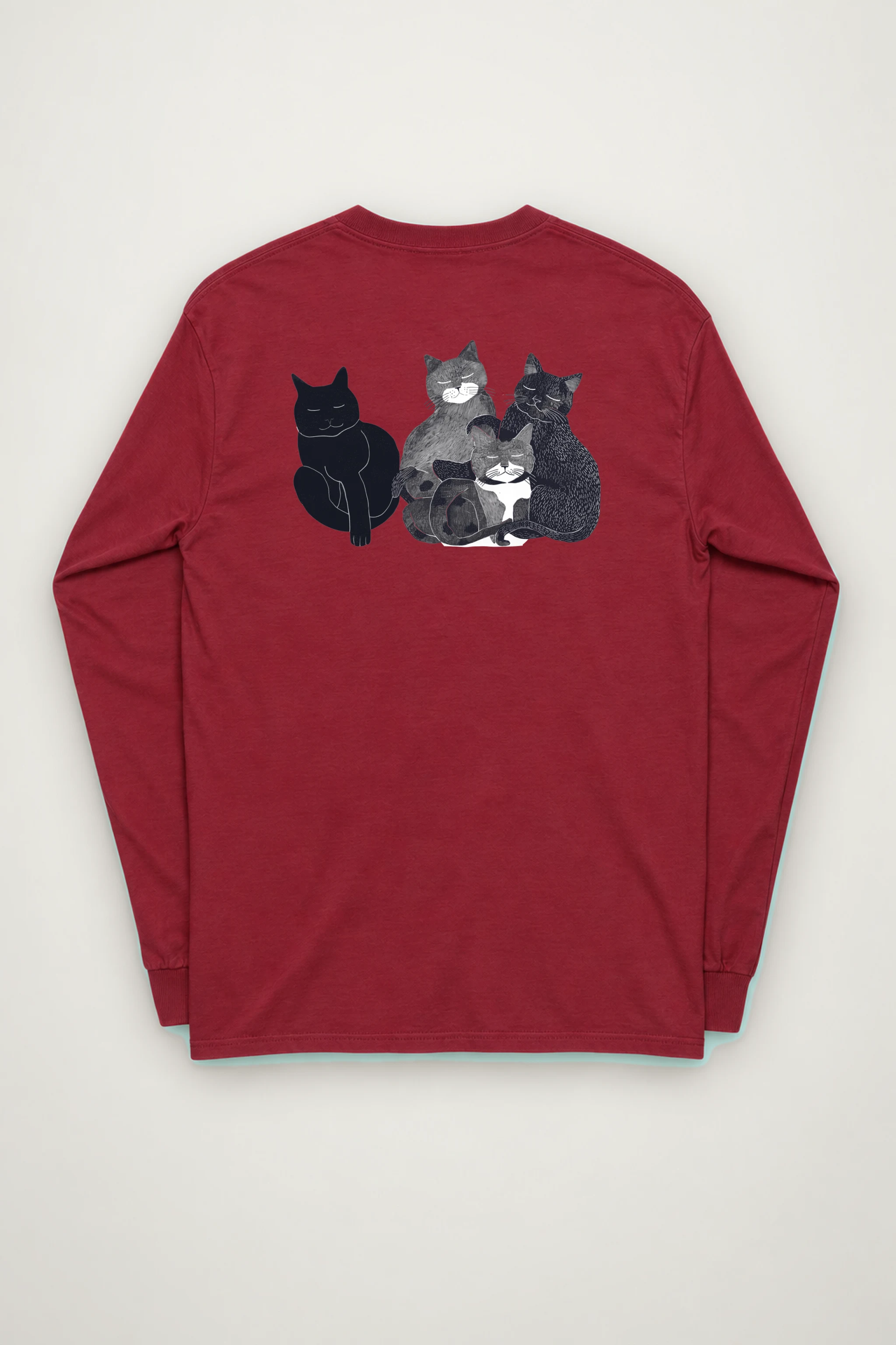 "Four Resting Cats" Unisex Longsleeve T-shirt