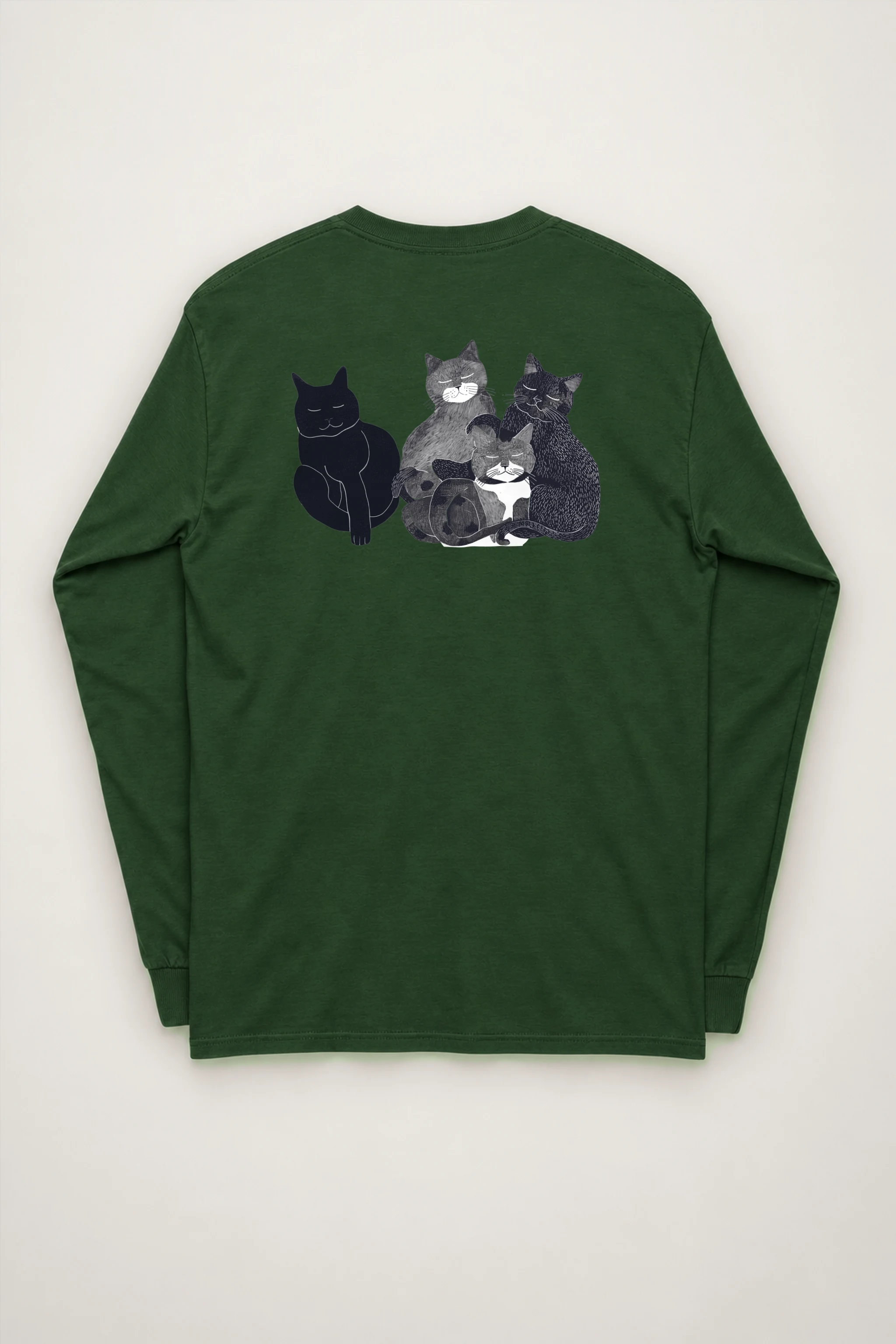 "Four Resting Cats" Unisex Longsleeve T-shirt
