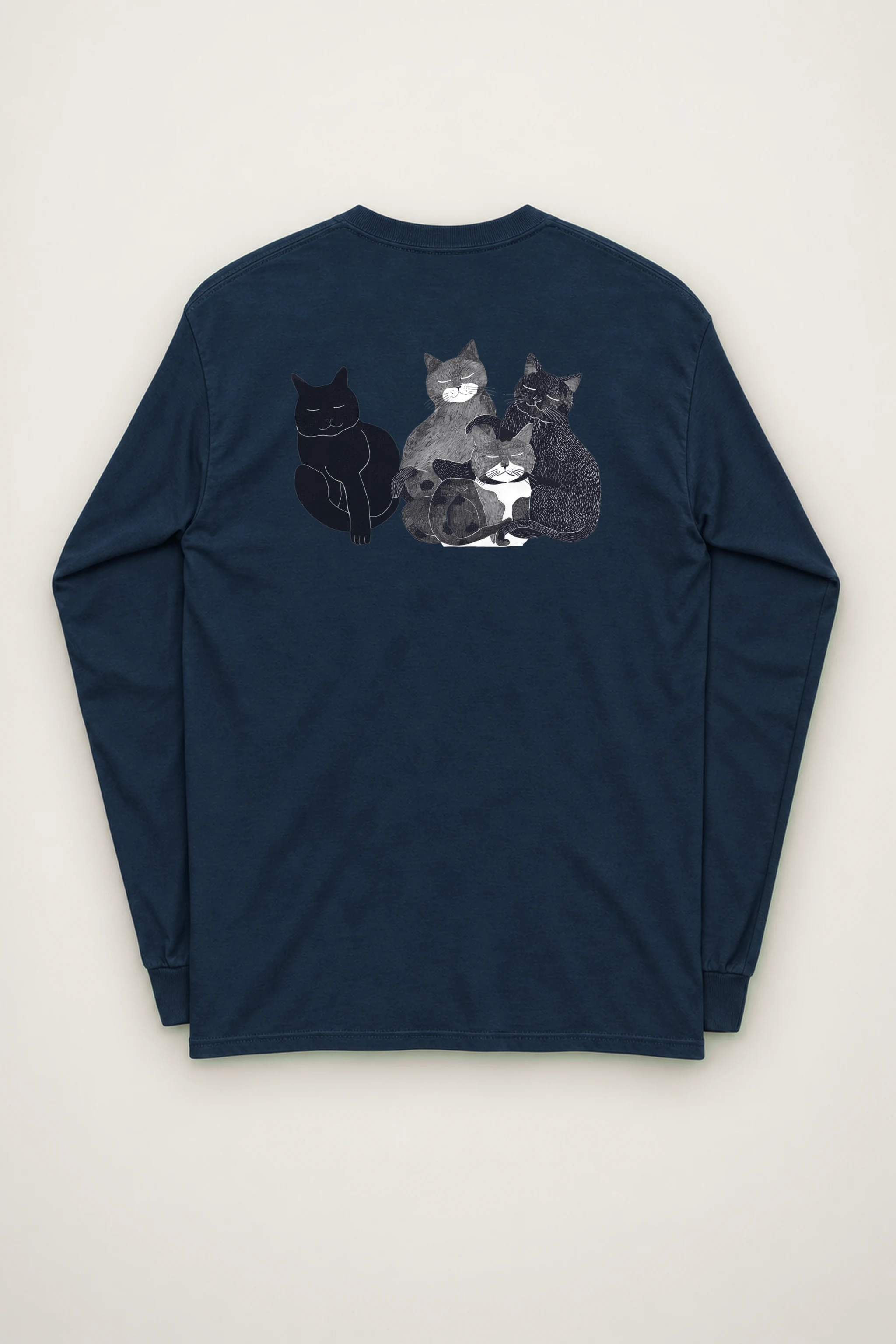 "Four Resting Cats" Unisex Longsleeve T-shirt