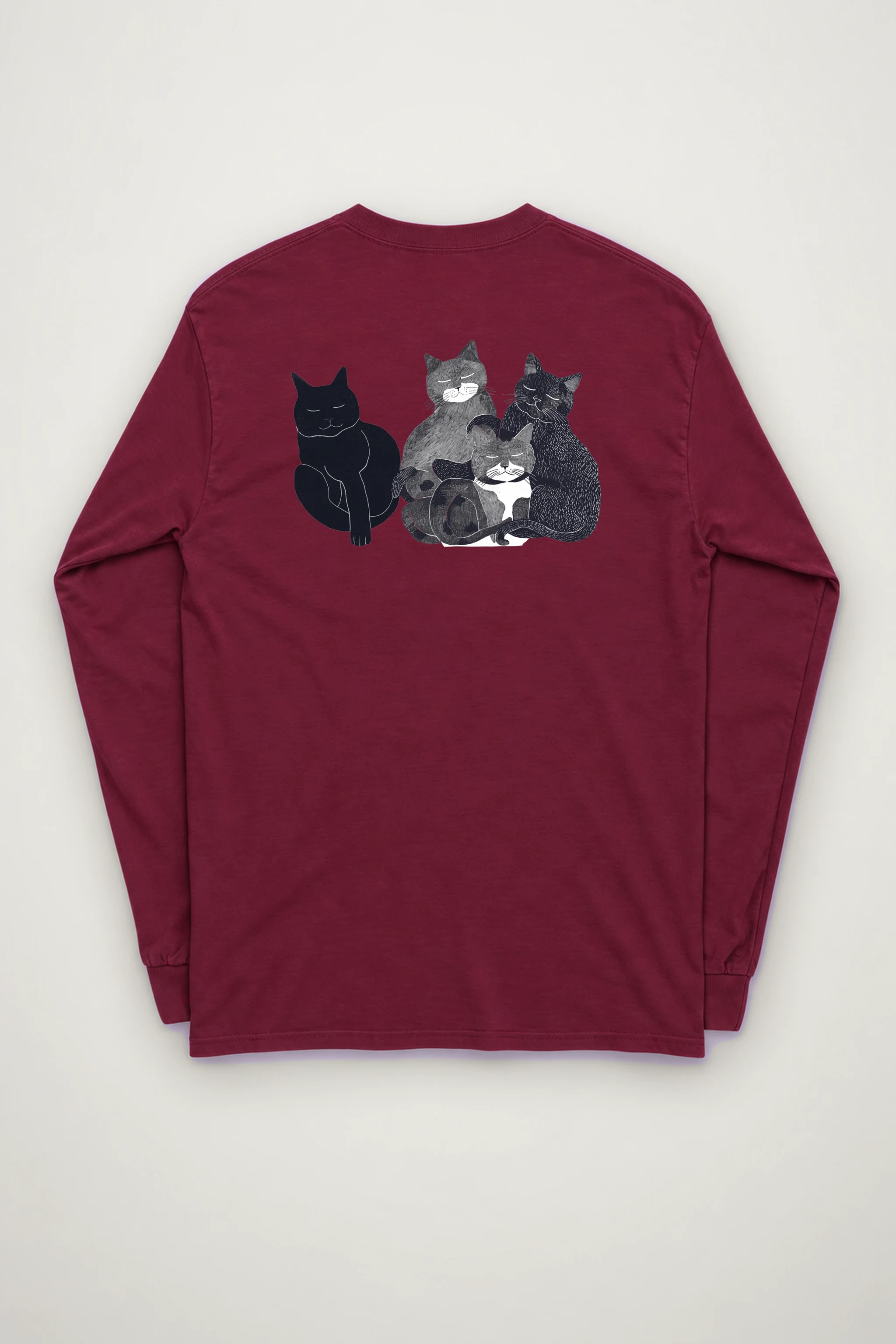"Four Resting Cats" Unisex Longsleeve T-shirt