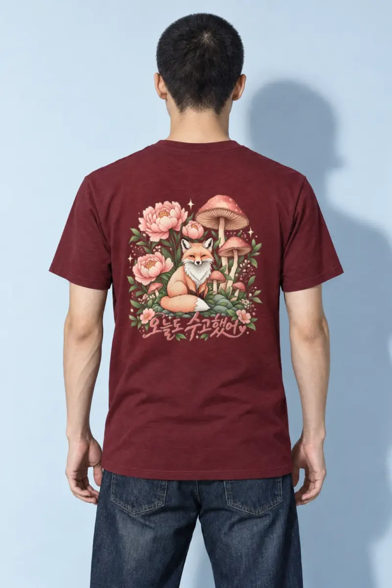 "Fox Garden" Heavyweight Unisex Crewneck T-shirt | Gildan 5000