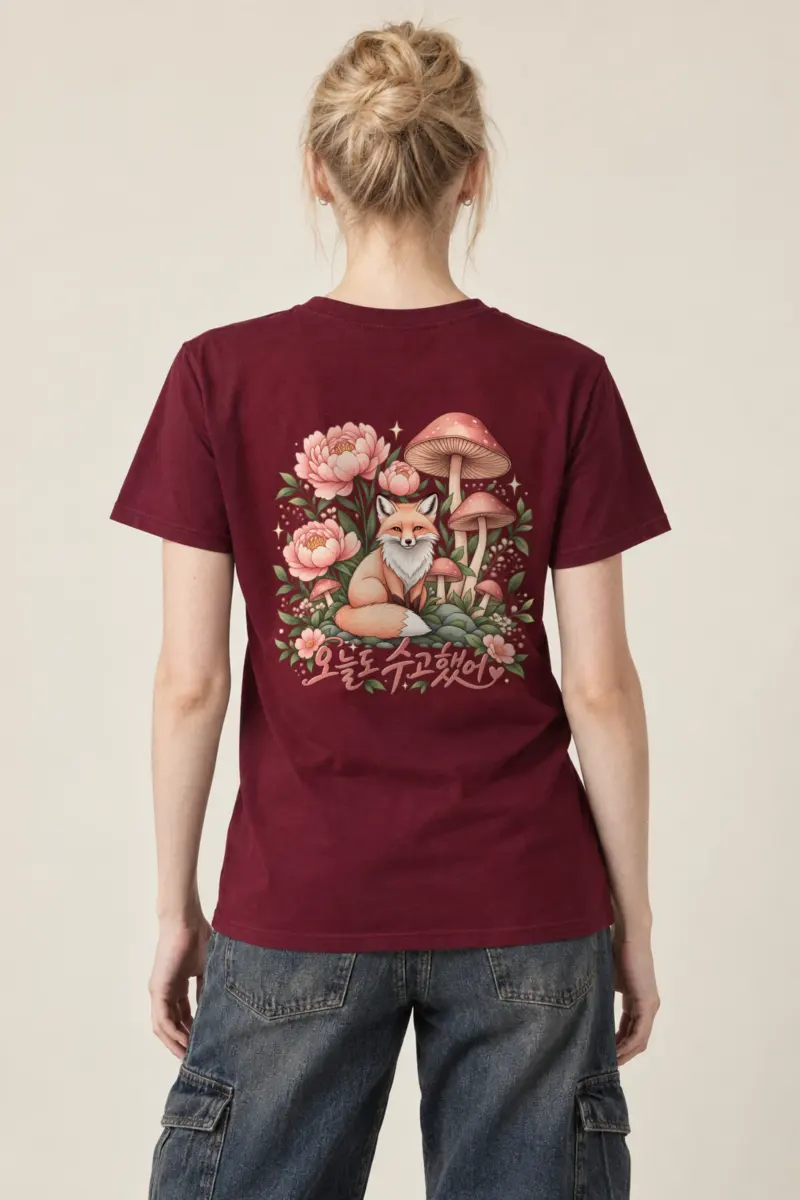 "Fox Garden" Heavyweight Unisex Crewneck T-shirt