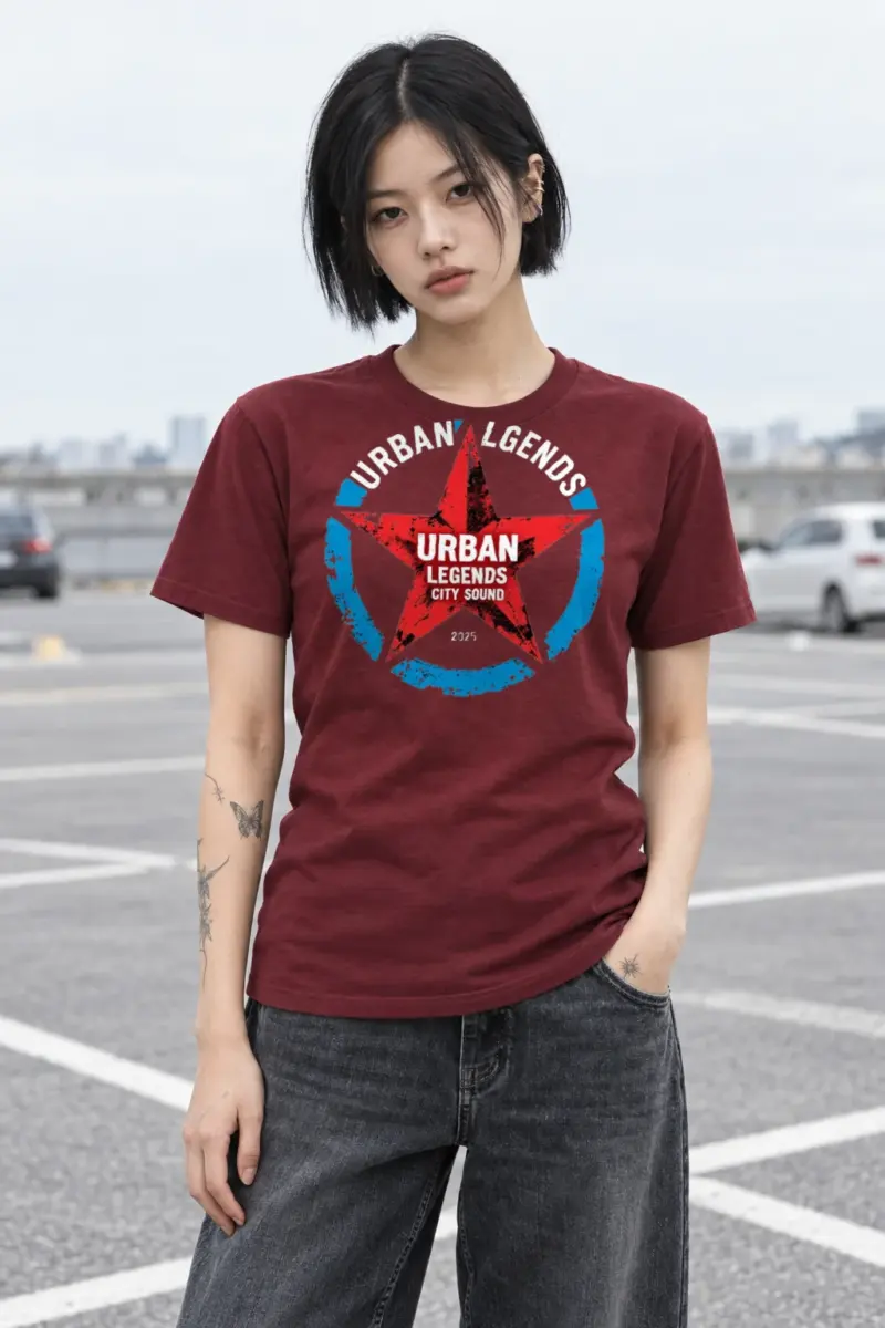 "Fractured Star Circle" Heavyweight Unisex Crewneck T-shirt