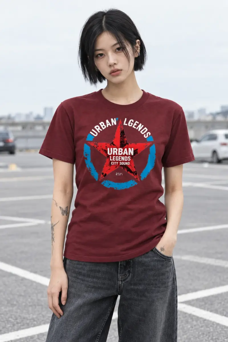 "Fractured Star Circle" Heavyweight Unisex Crewneck T-shirt