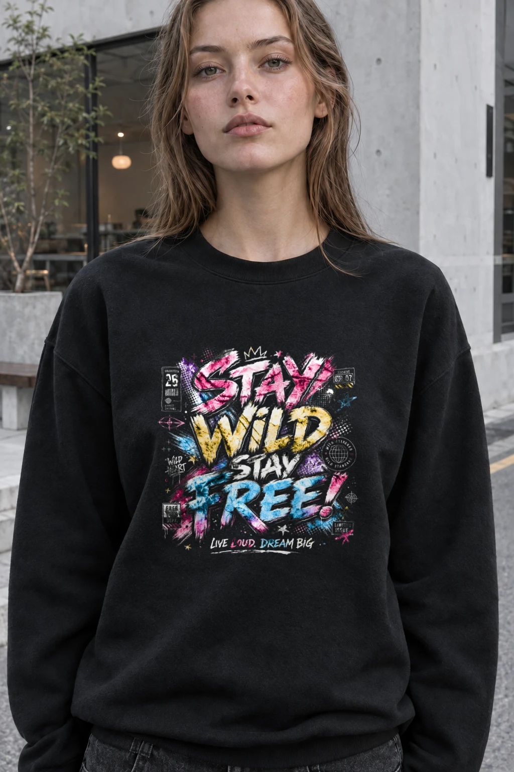 "Free Loud Dream" Heavy Blend Unisex Crewneck Sweatshirt | Gildan 18000