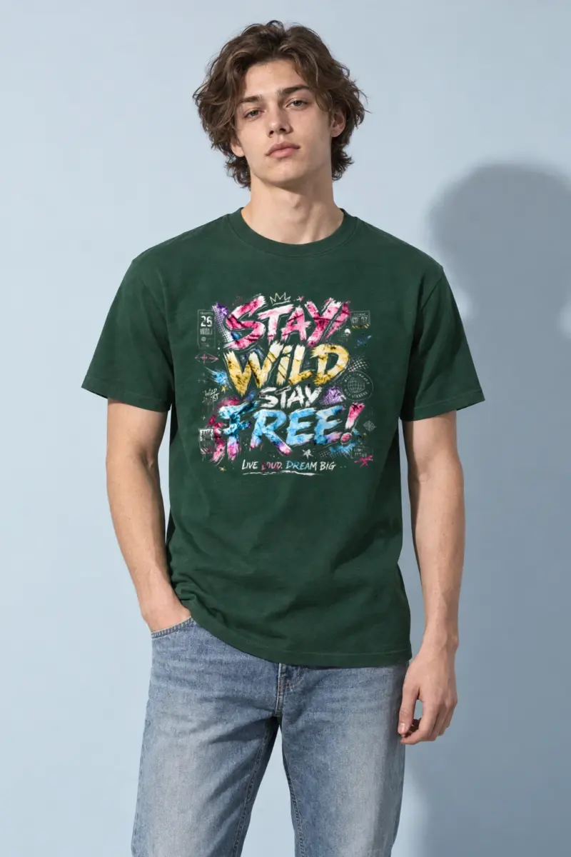 "Free Loud Dream" Heavyweight Unisex Crewneck T-shirt