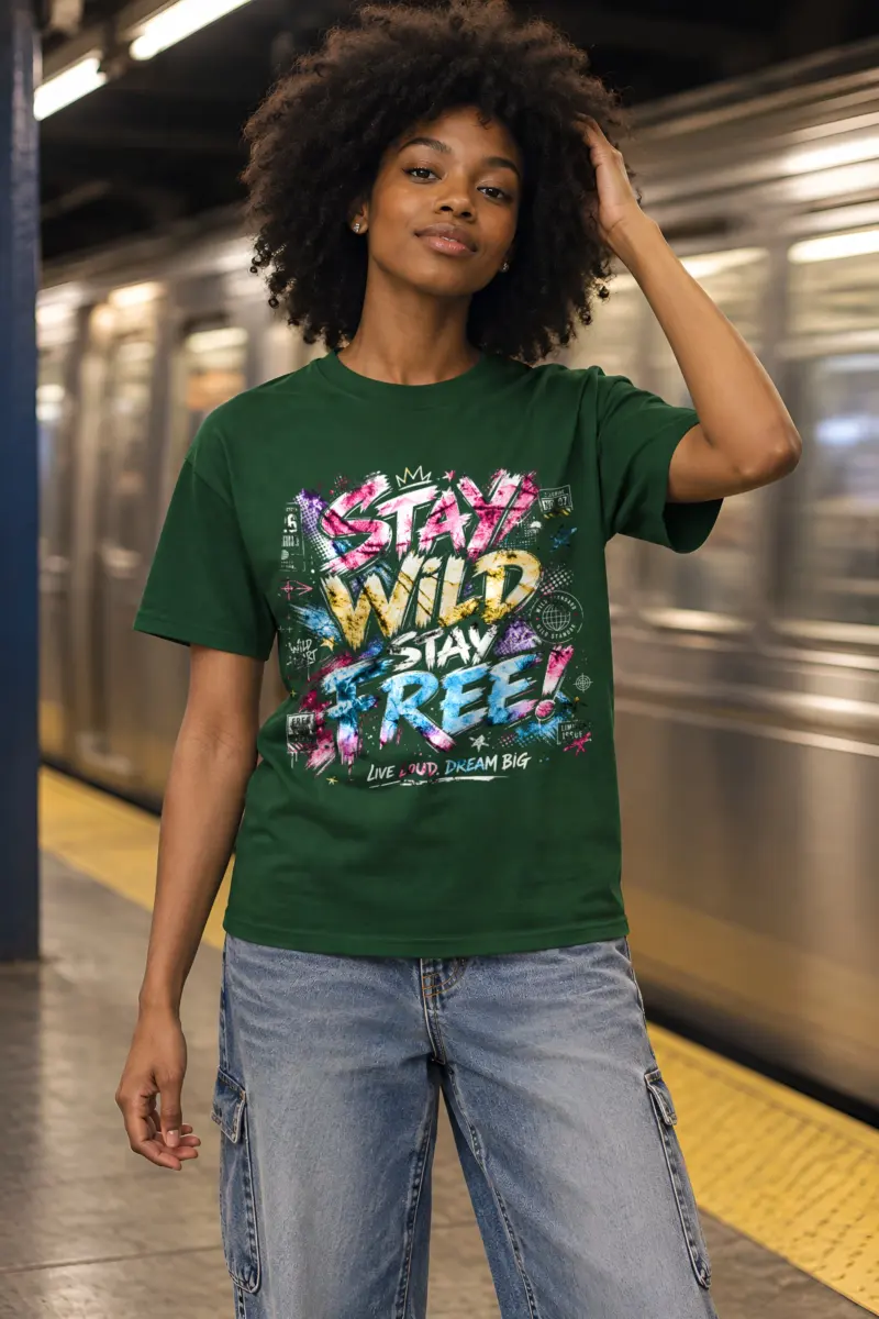 "Free Loud Dream" Heavyweight Unisex Crewneck T-shirt
