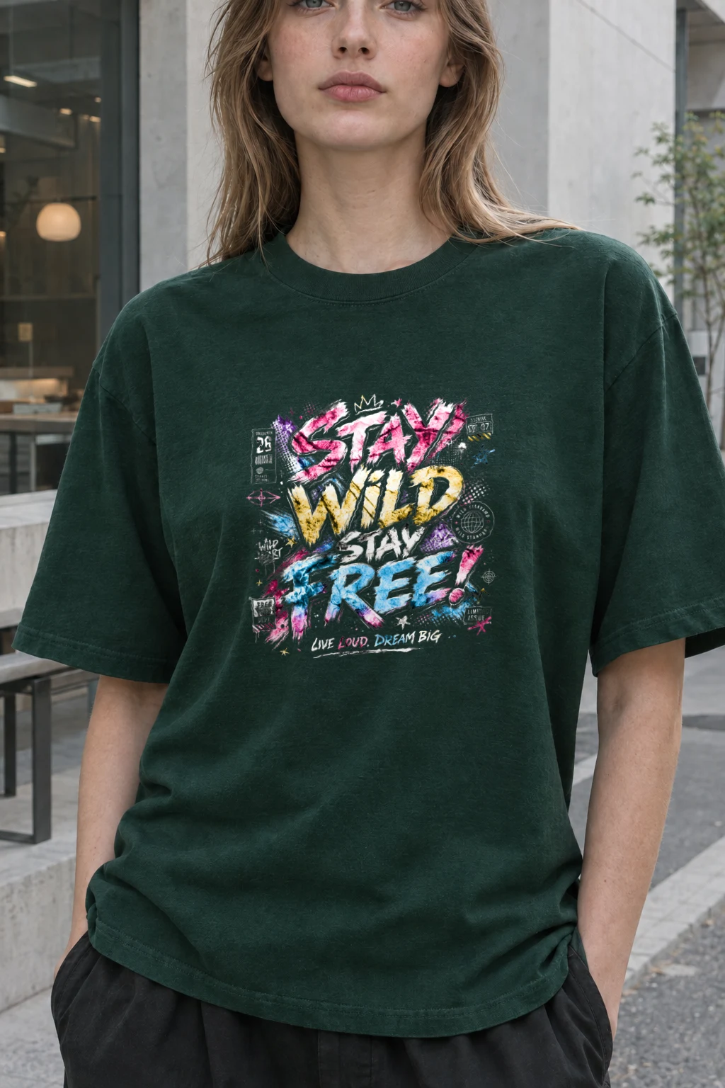 "Free Loud Dream" Heavyweight Unisex Crewneck T-shirt | Gildan 5000