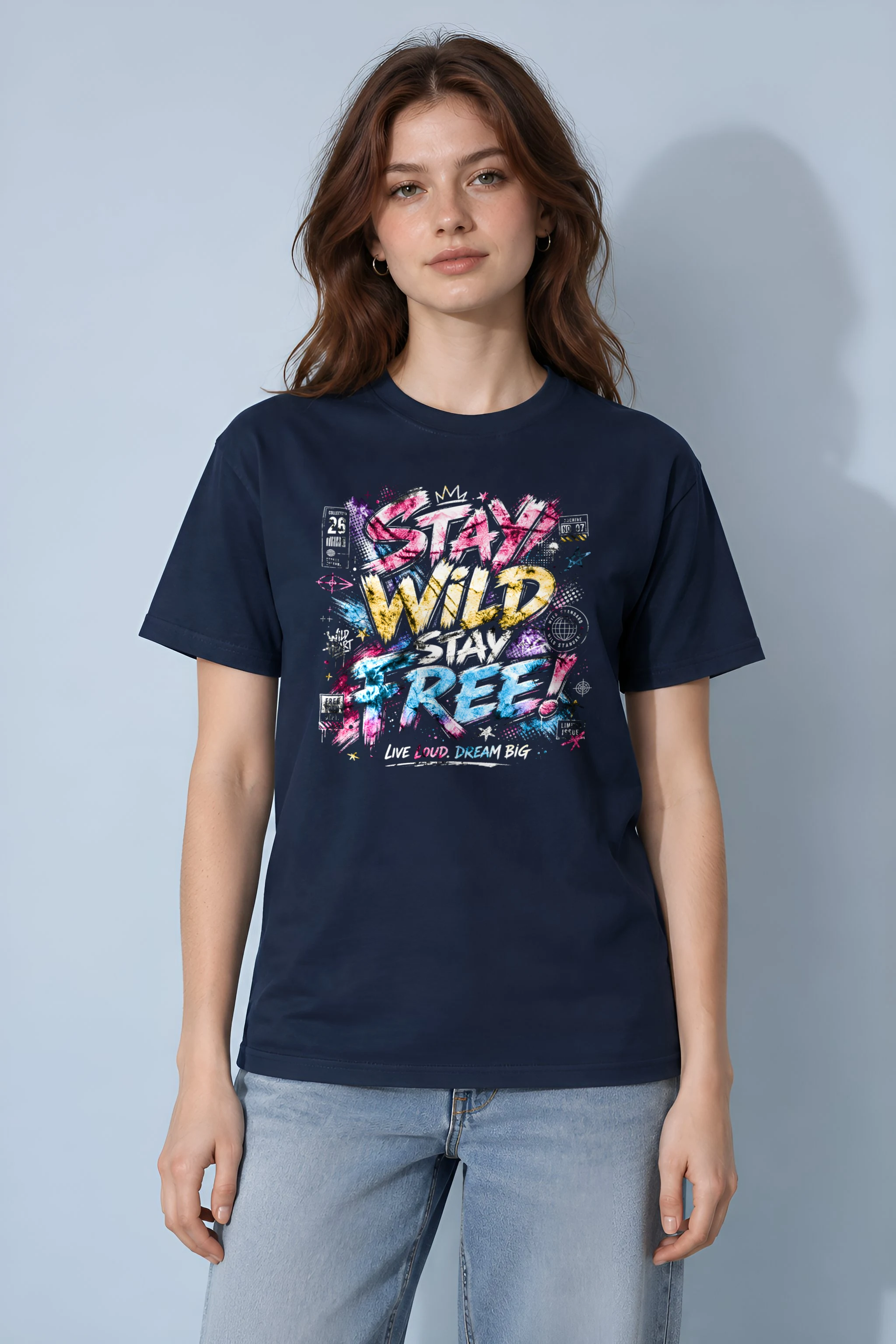 "Free Loud Dream" Heavyweight Unisex Crewneck T-shirt
