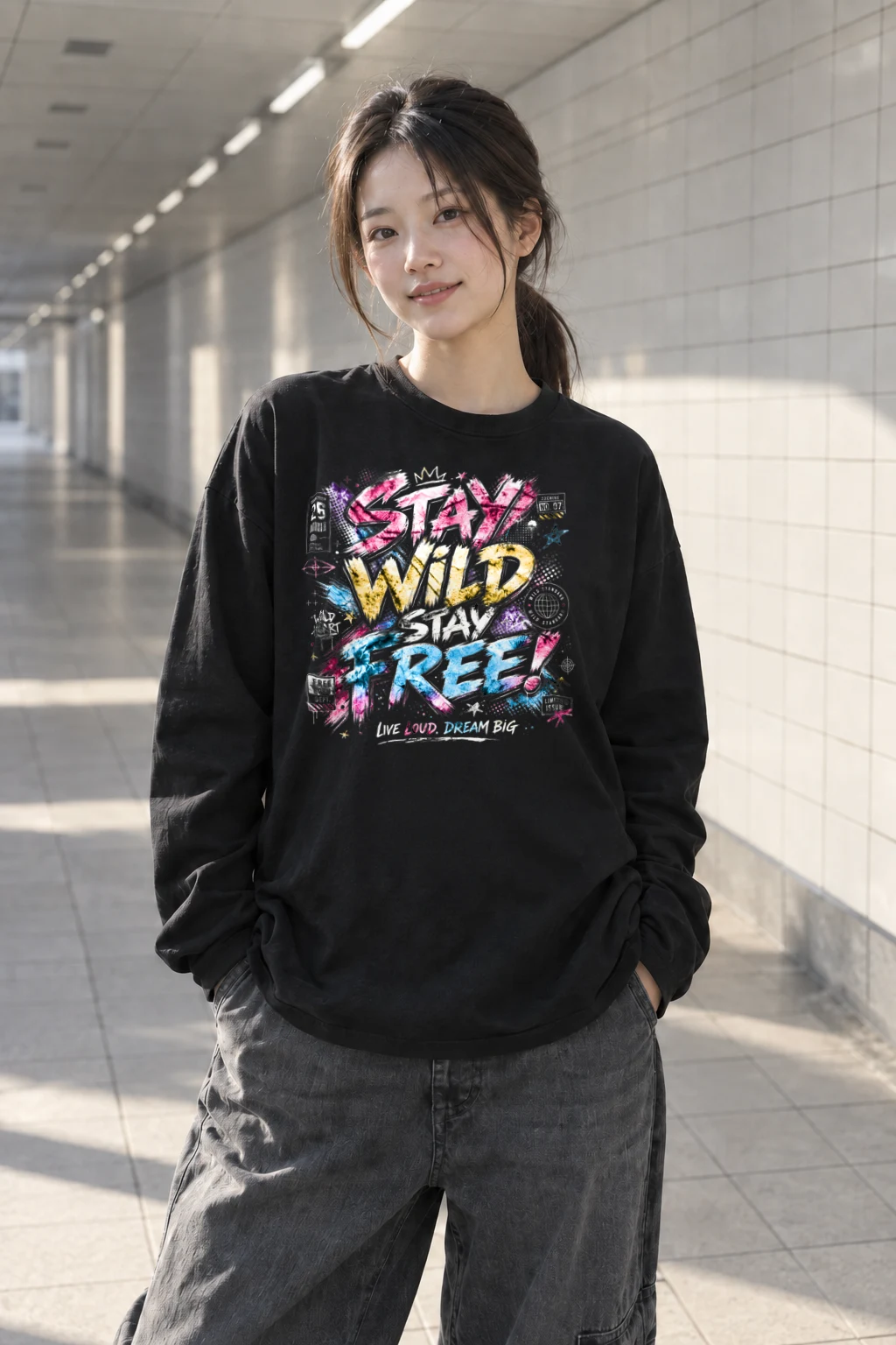 "Free Loud Dream" Unisex Longsleeve T-shirt | Gildan 2400