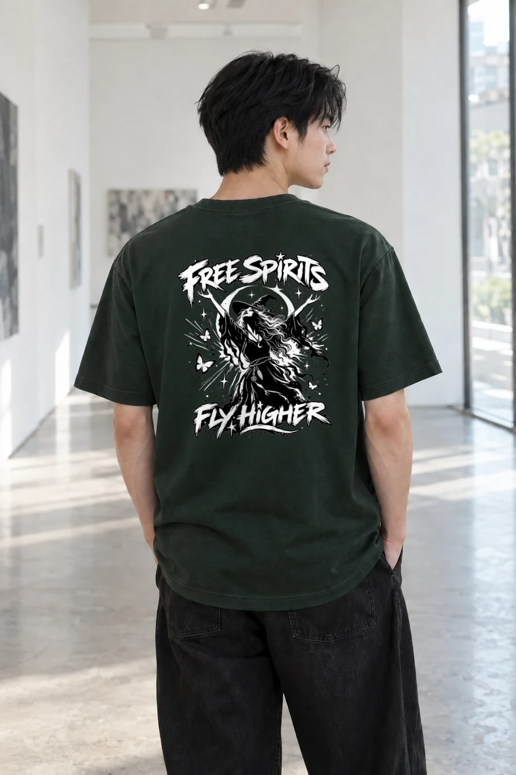 "Free Spirit Fly Higher" Heavyweight Unisex Crewneck T-shirt | Gildan 5000