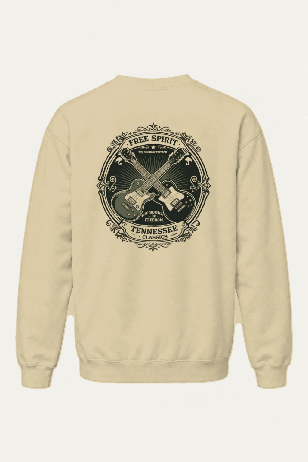 "Free Spirit Guitars" Heavy Blend Unisex Crewneck Sweatshirt | Gildan 18000