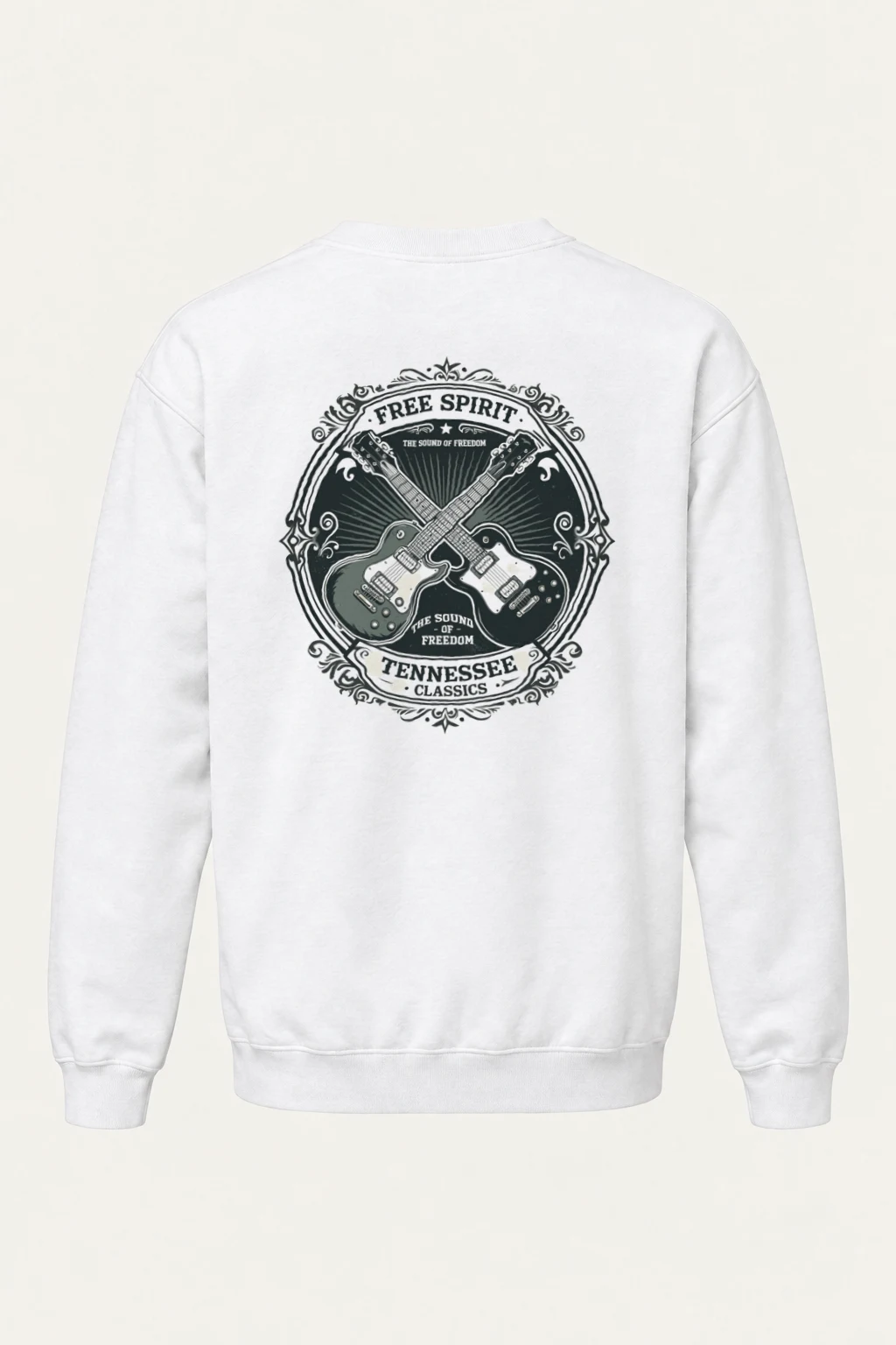 "Free Spirit Guitars" Heavy Blend Unisex Crewneck Sweatshirt | Gildan 18000