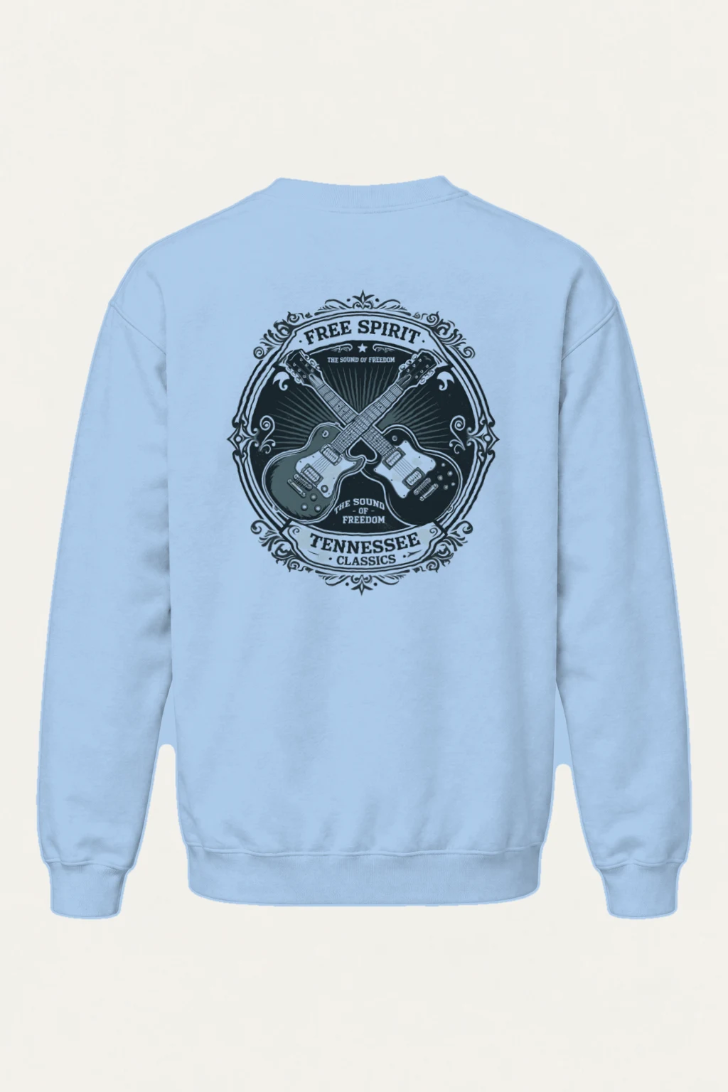 "Free Spirit Guitars" Heavy Blend Unisex Crewneck Sweatshirt | Gildan 18000