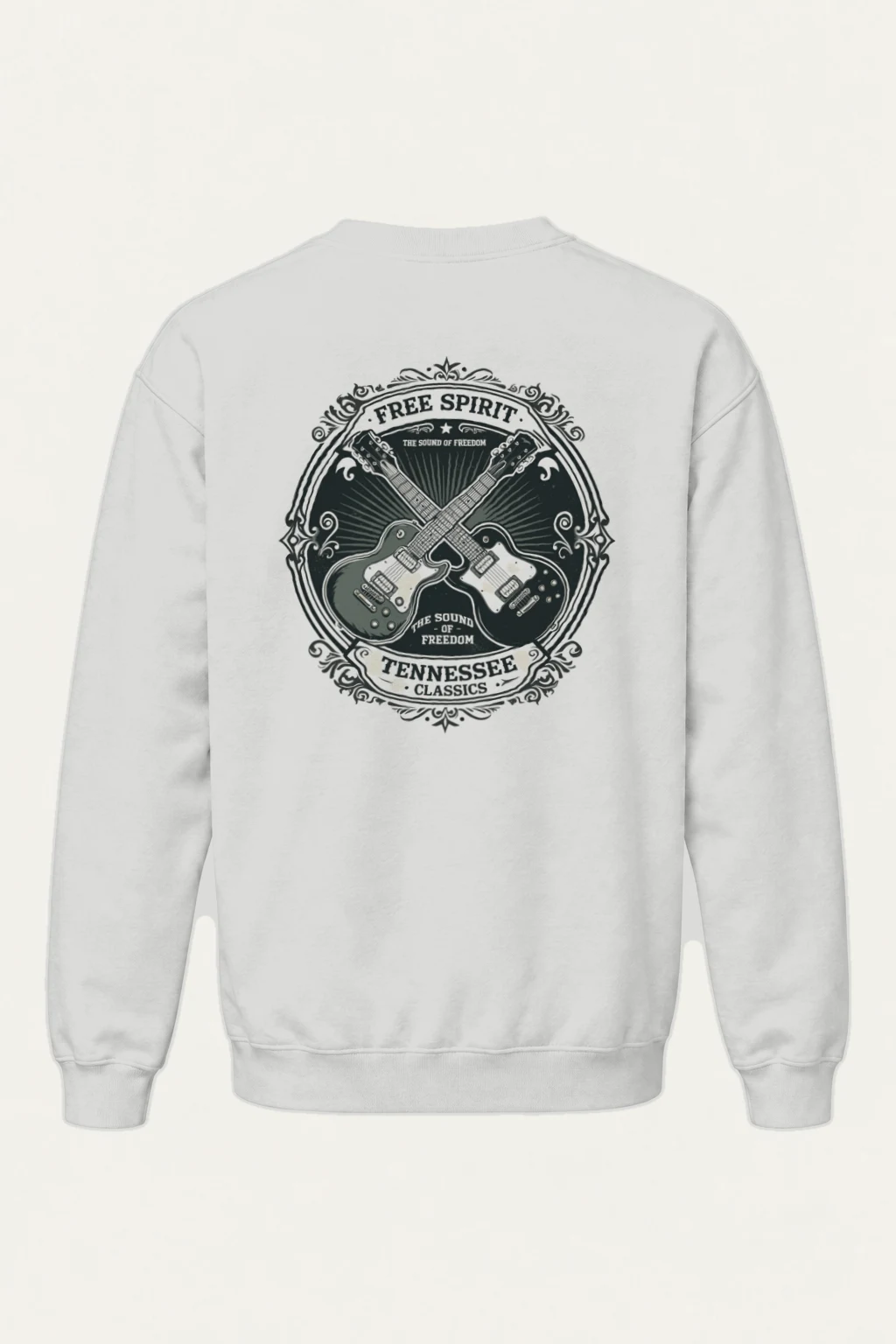 "Free Spirit Guitars" Heavy Blend Unisex Crewneck Sweatshirt | Gildan 18000