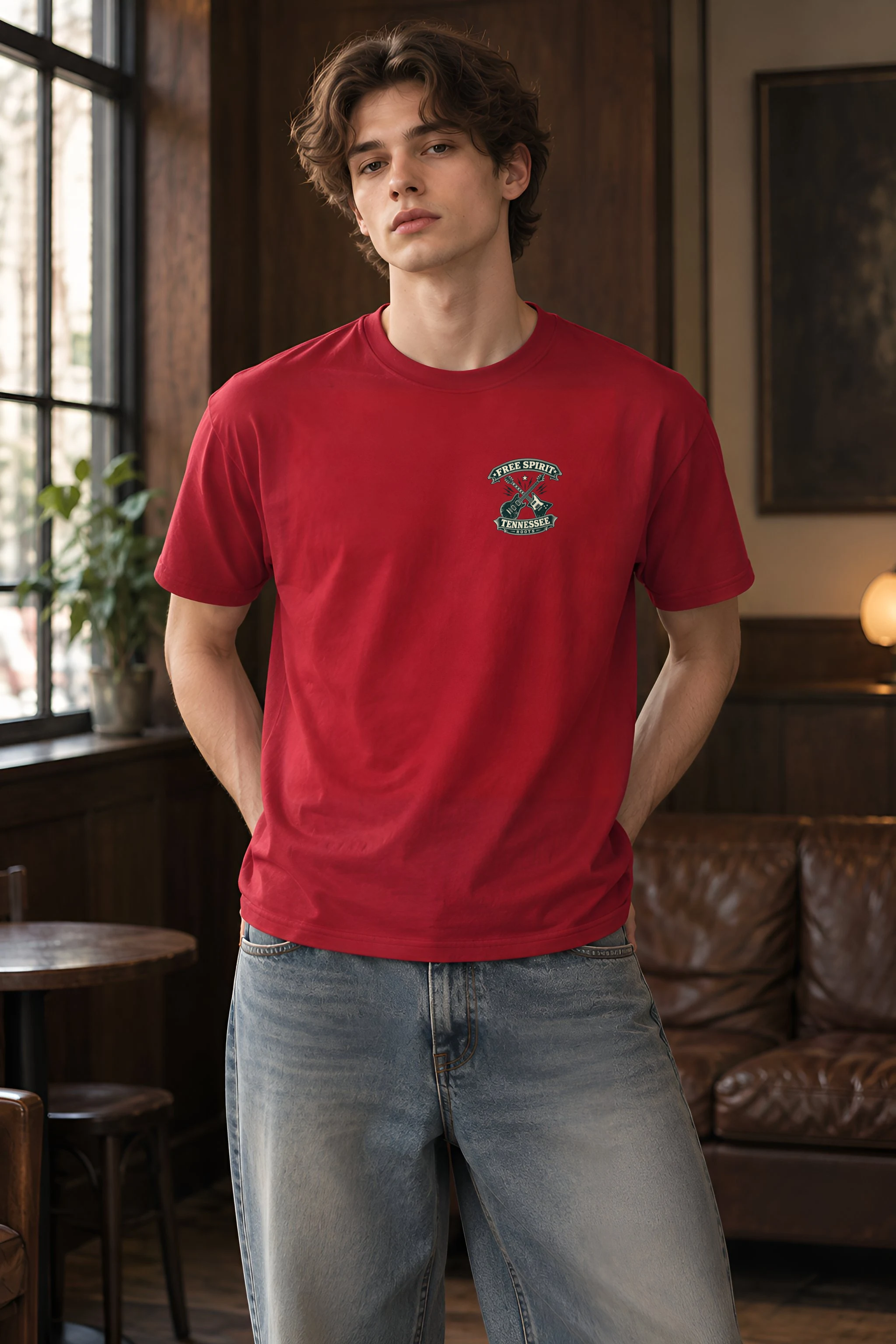 "Free Spirit Roots" Heavyweight Unisex Crewneck T-shirt