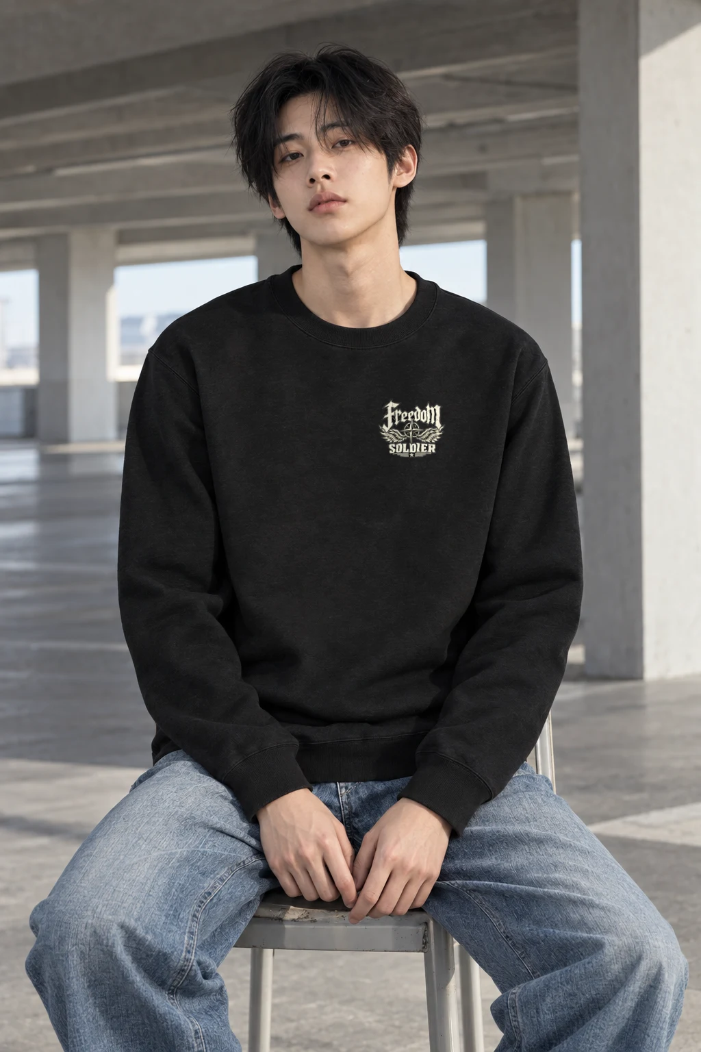 "Freedom Unchained Soldier" Heavy Blend Unisex Crewneck Sweatshirt