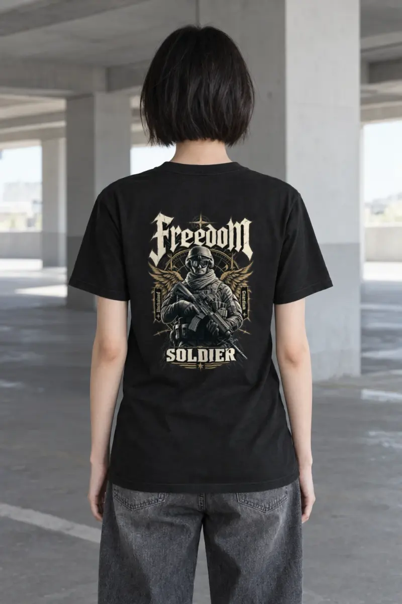 "Freedom Unchained Soldier" Heavyweight Unisex Crewneck T-shirt