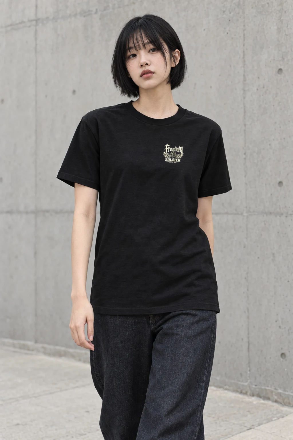 "Freedom Unchained Soldier" Heavyweight Unisex Crewneck T-shirt | Gildan 5000