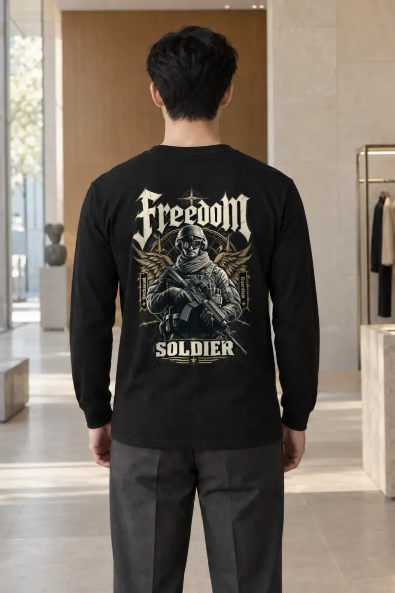 "Freedom Unchained Soldier" Unisex Longsleeve T-shirt | Gildan 2400