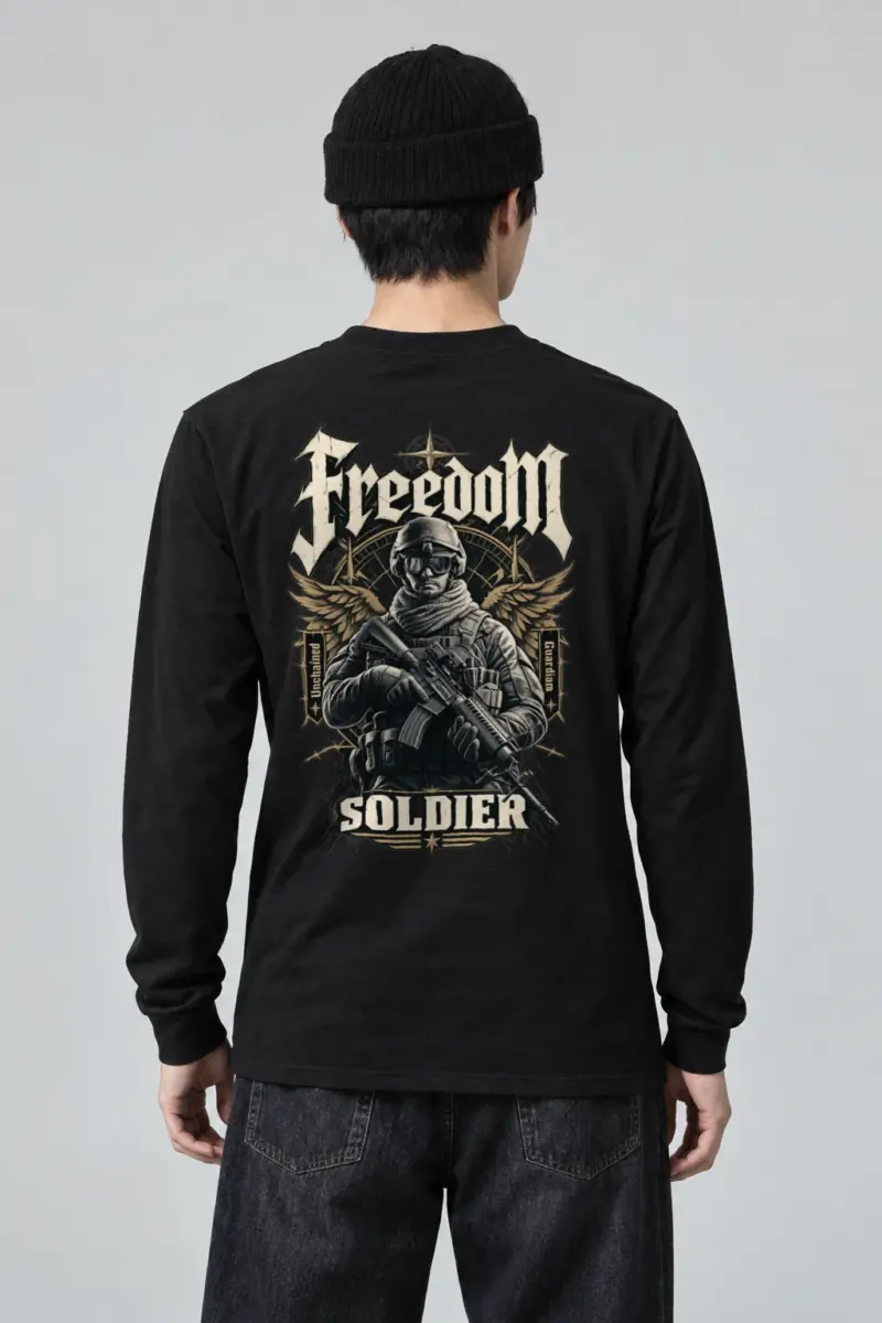 "Freedom Unchained Soldier" Unisex Longsleeve T-shirt | Gildan 2400