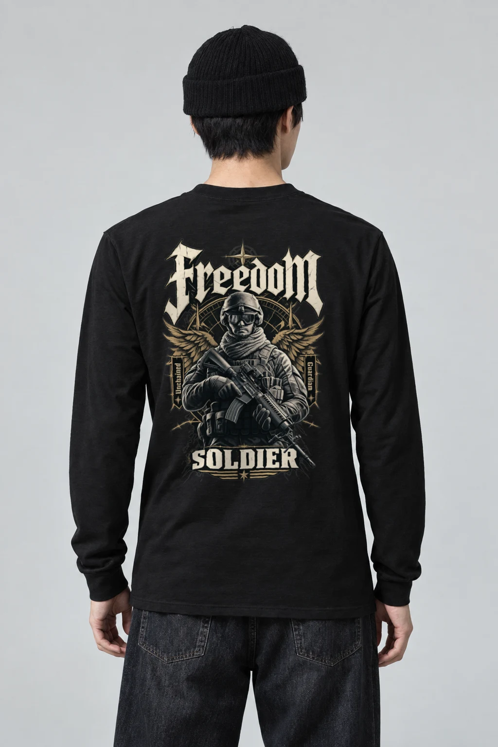 "Freedom Unchained Soldier" Unisex Longsleeve T-shirt | Gildan 2400