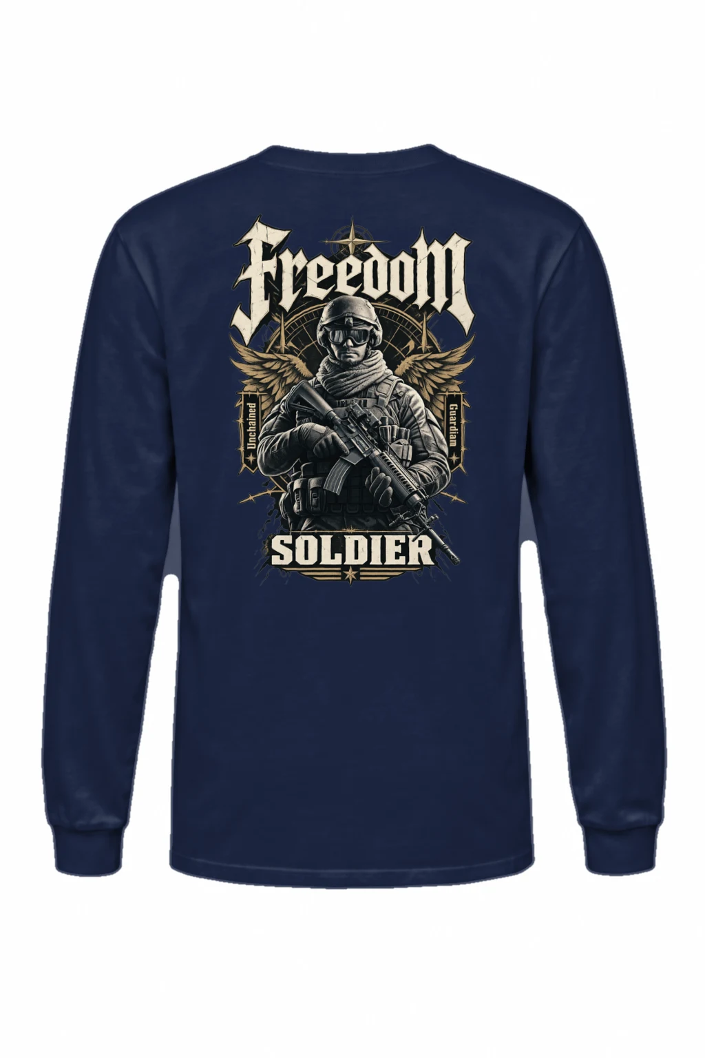 "Freedom Unchained Soldier" Unisex Longsleeve T-shirt | Gildan 2400