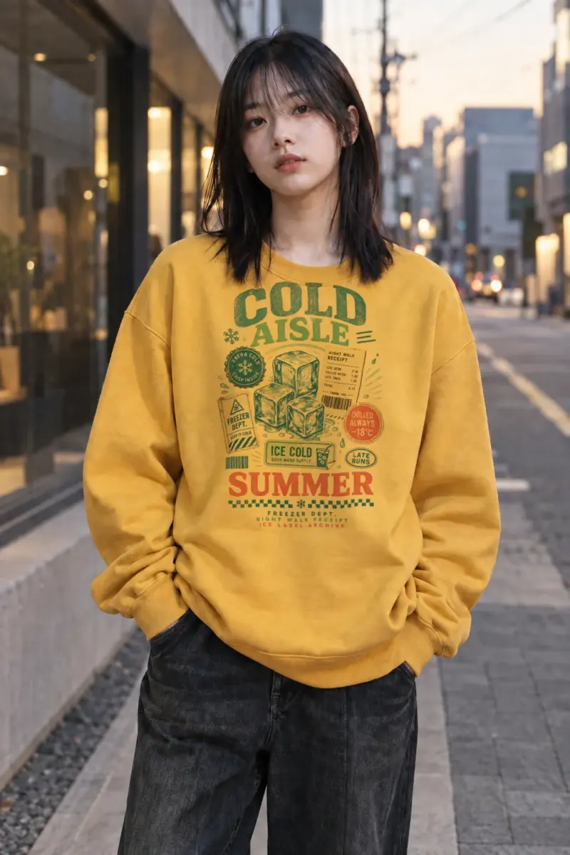 "Freezer Dept. Night Walk" Heavy Blend Unisex Crewneck Sweatshirt | Gildan 18000