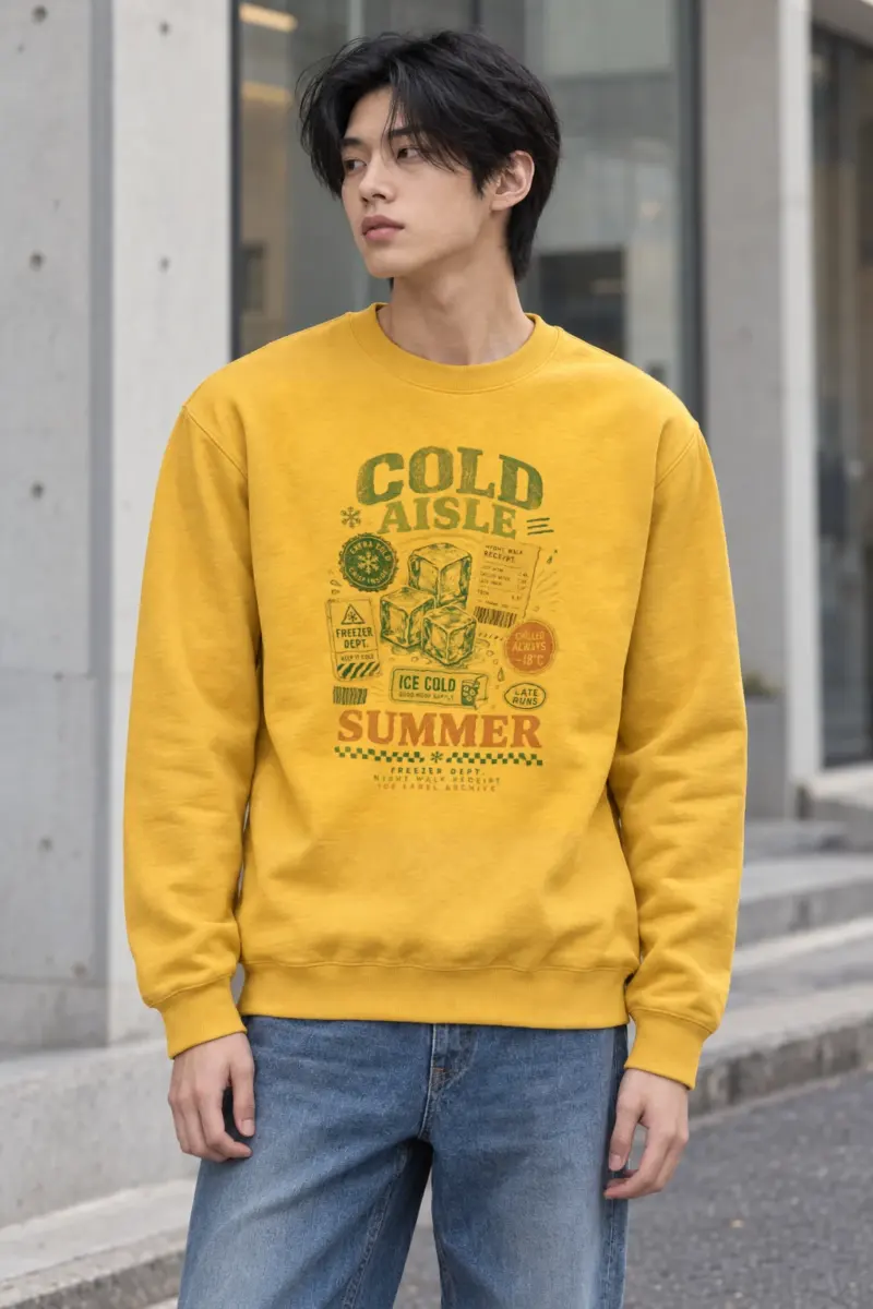 "Freezer Dept. Night Walk" Heavy Blend Unisex Crewneck Sweatshirt
