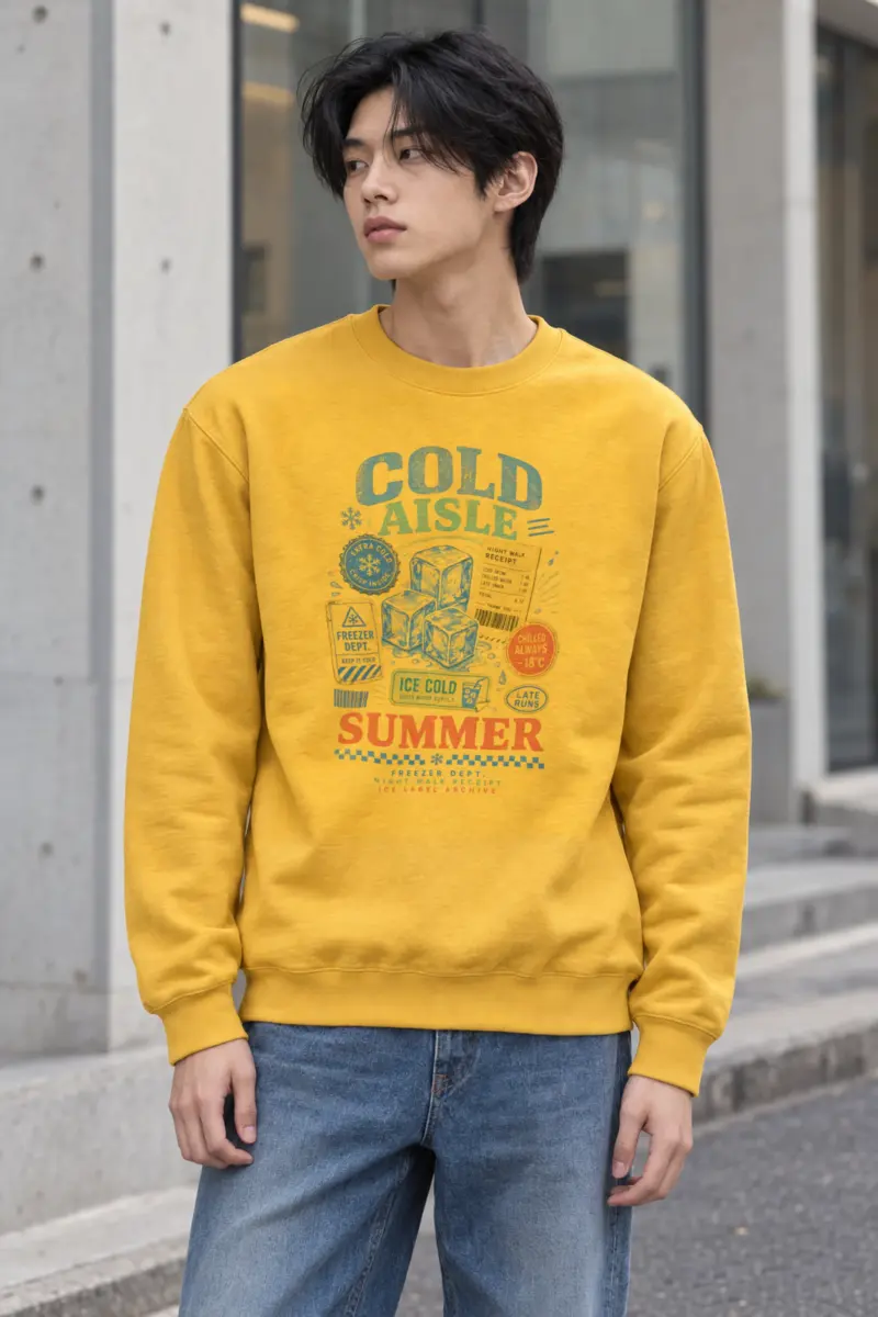 "Freezer Dept. Night Walk" Heavy Blend Unisex Crewneck Sweatshirt