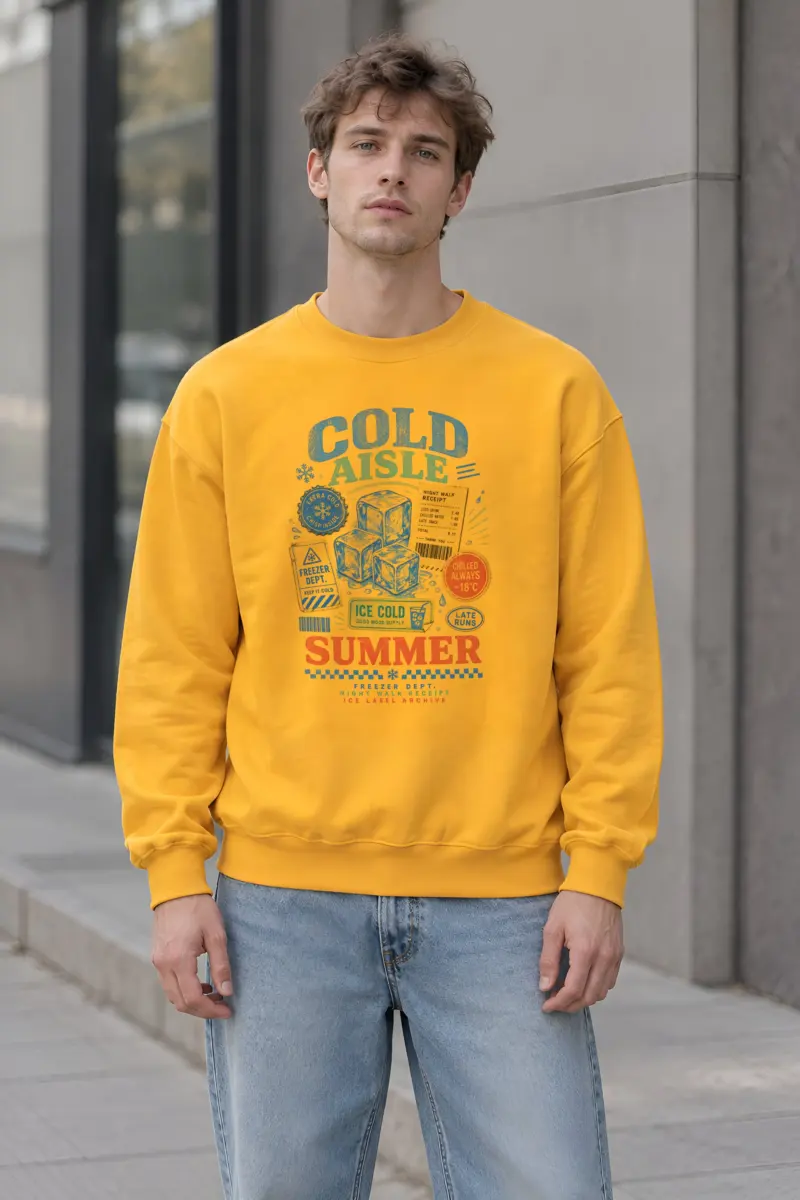 "Freezer Dept. Night Walk" Heavy Blend Unisex Crewneck Sweatshirt