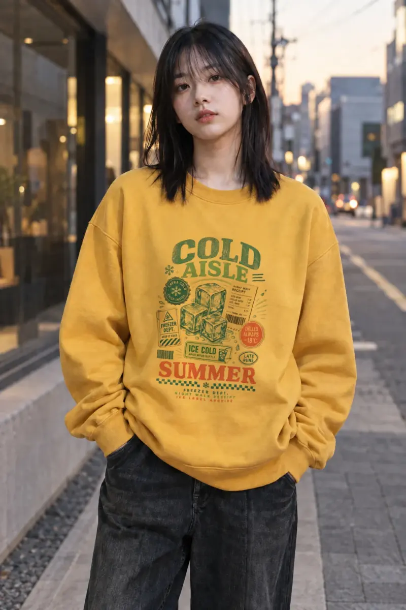 "Freezer Dept. Night Walk" Heavy Blend Unisex Crewneck Sweatshirt | Gildan 18000