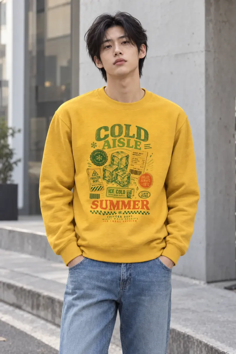 "Freezer Dept. Night Walk" Heavy Blend Unisex Crewneck Sweatshirt