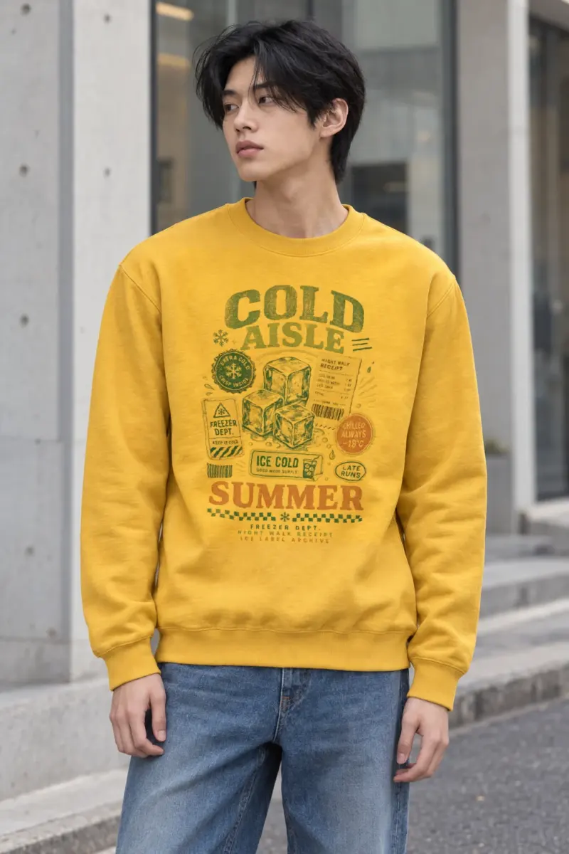 "Freezer Dept. Night Walk" Heavy Blend Unisex Crewneck Sweatshirt