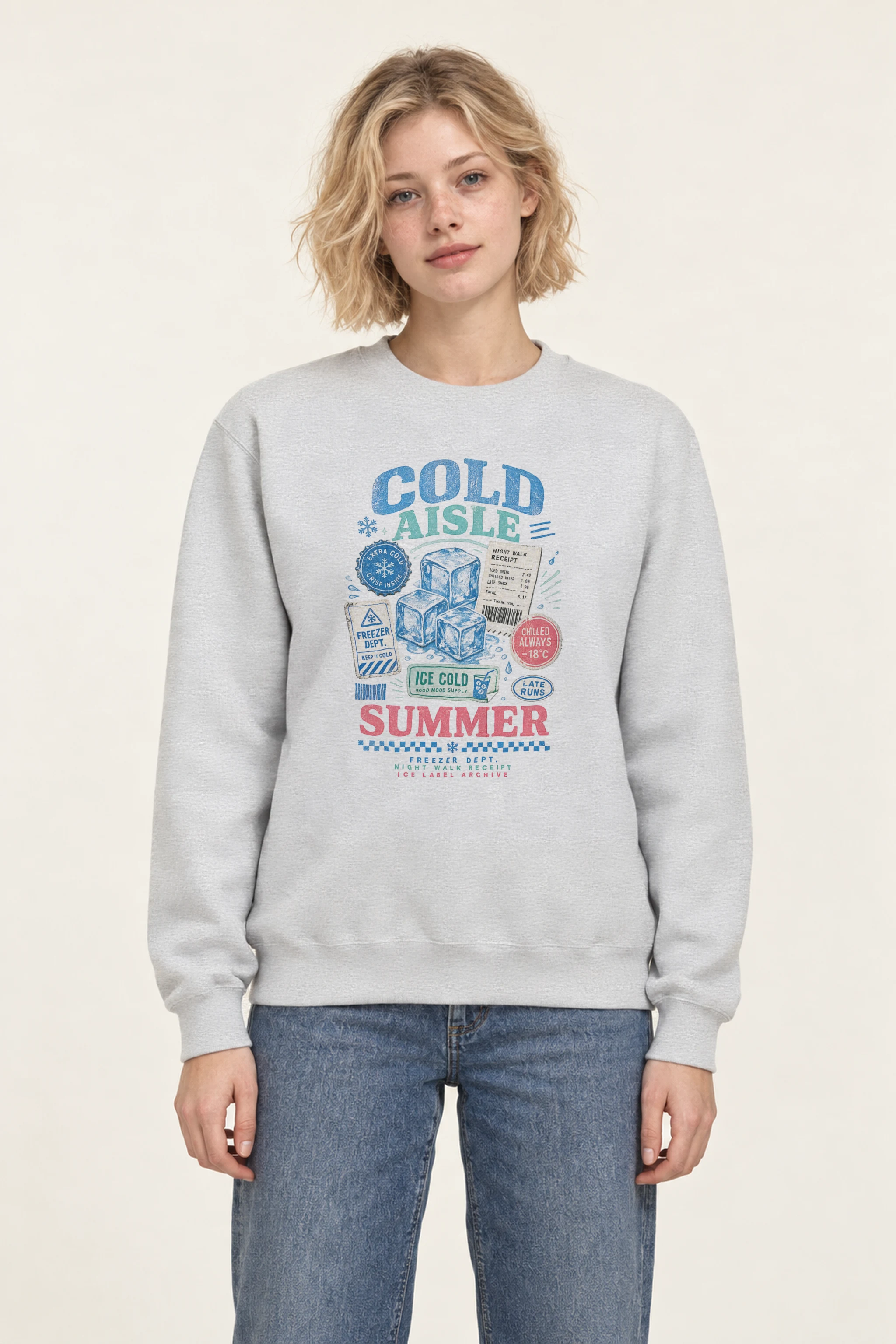 "Freezer Dept. Night Walk" 1 Crewneck Sweatshirt