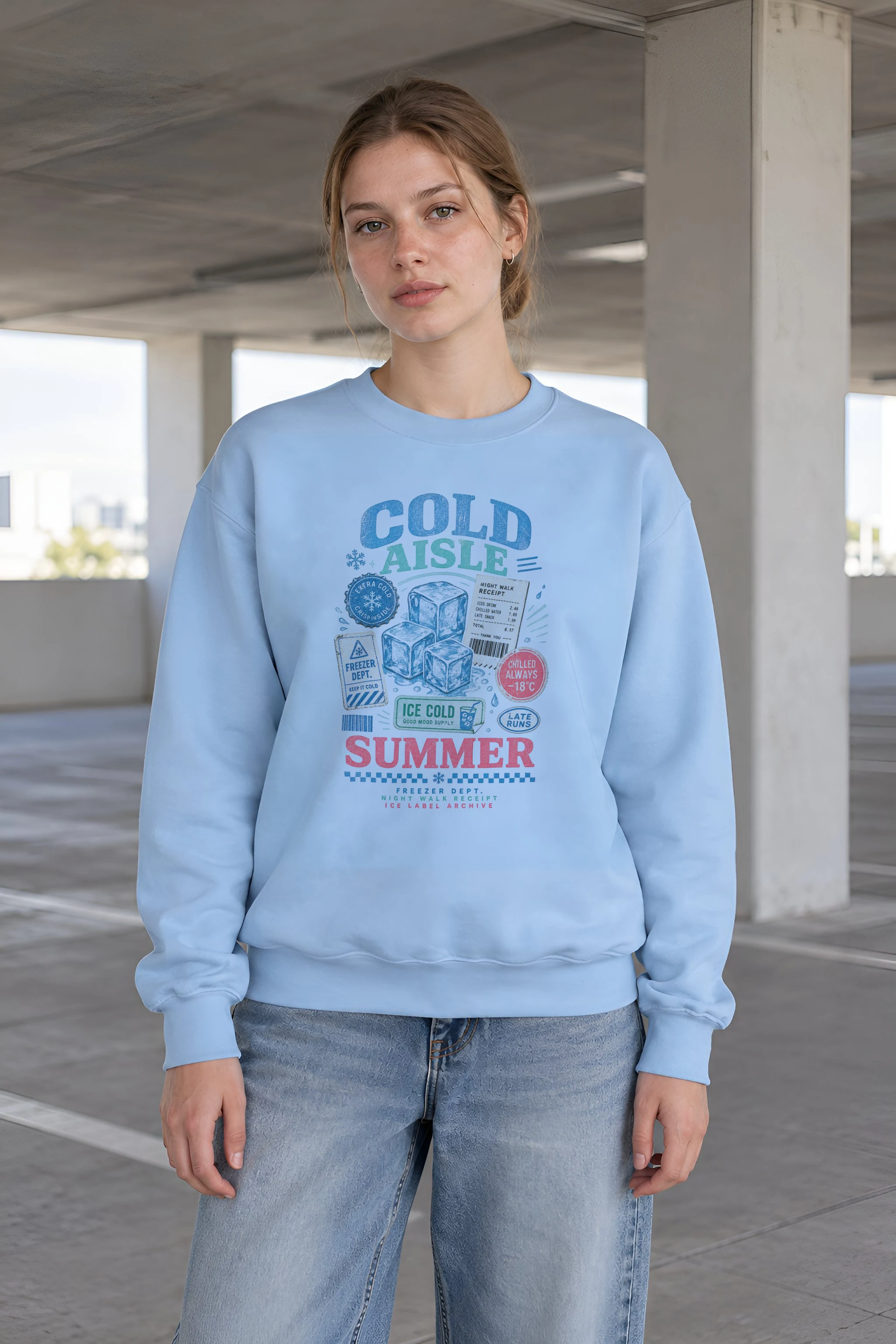 "Freezer Dept. Night Walk" 1 Crewneck Sweatshirt