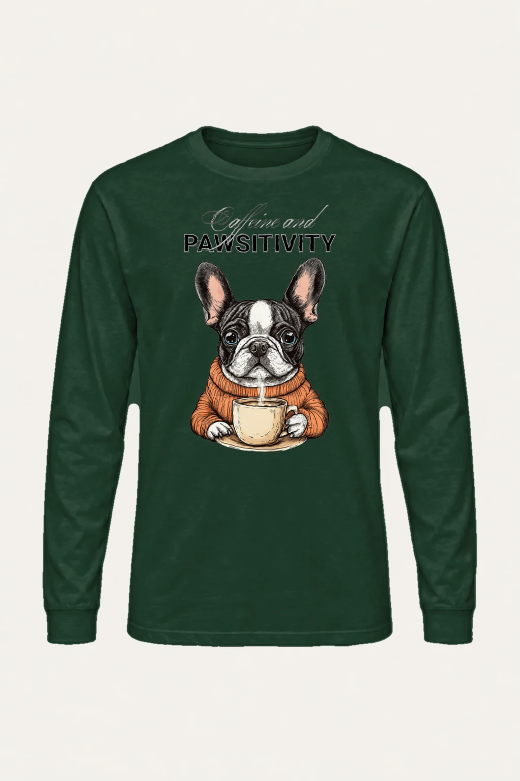 "Frenchie Coffee Cup" Unisex Longsleeve T-shirt | Gildan 2400