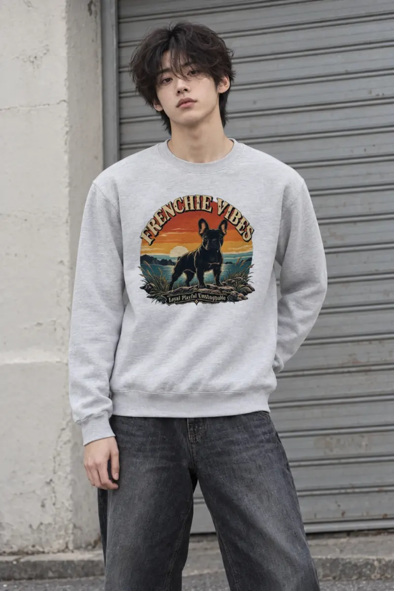 "Frenchie Vibes" Heavy Blend Unisex Crewneck Sweatshirt