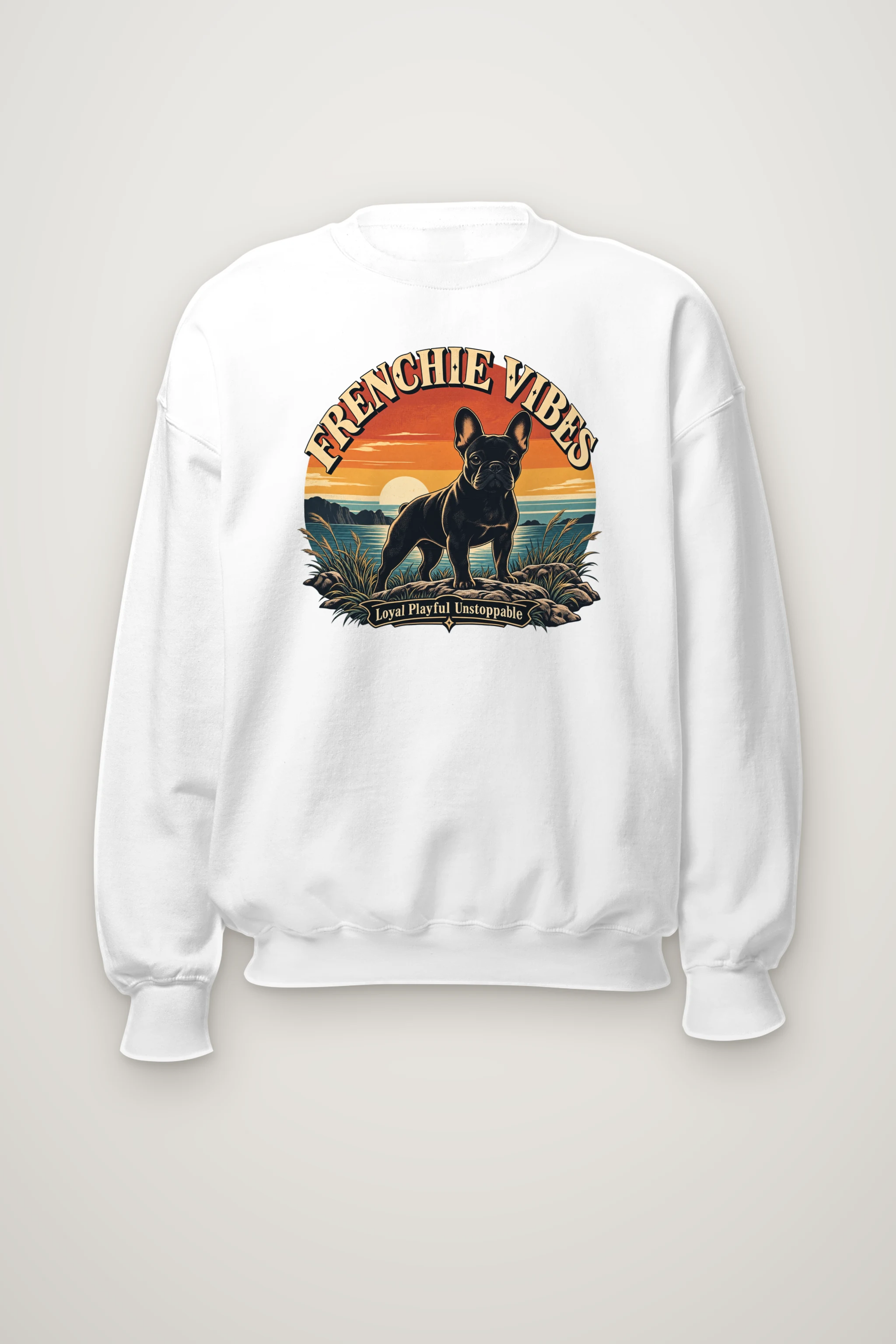 "Frenchie Vibes" Heavy Blend Unisex Crewneck Sweatshirt