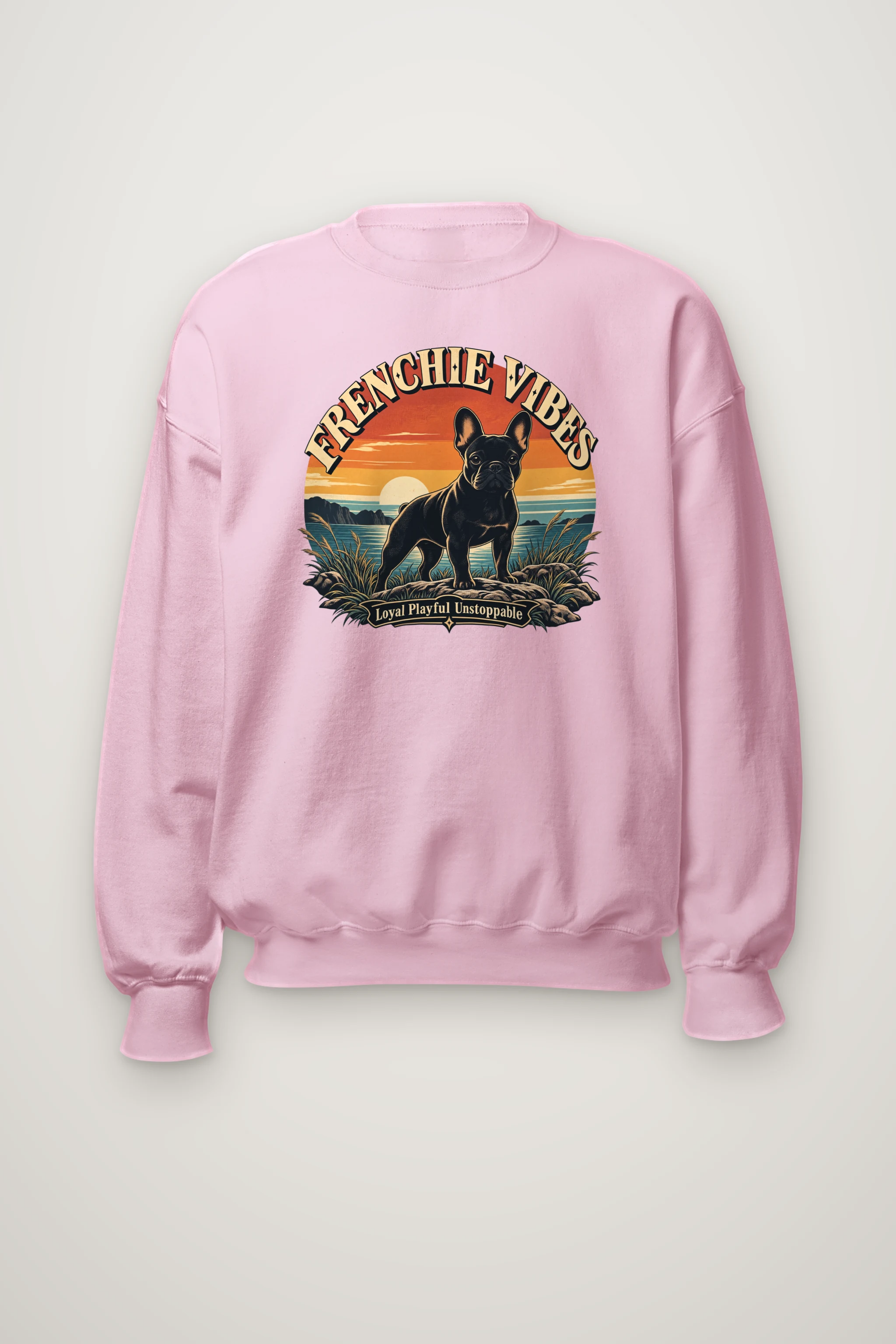 "Frenchie Vibes" Heavy Blend Unisex Crewneck Sweatshirt